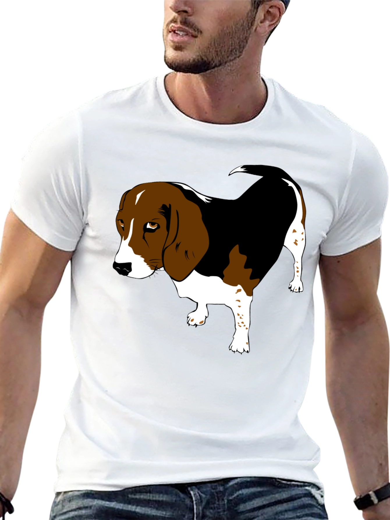 Beagle Graphic Tee - Classic Black Cotton Shirt