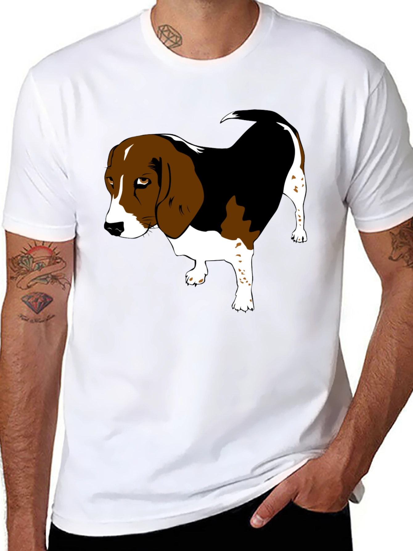 Beagle Graphic Tee - Classic Black Cotton Shirt