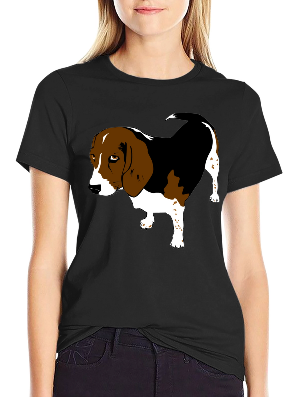 Beagle Graphic Tee - Classic Black Cotton Shirt