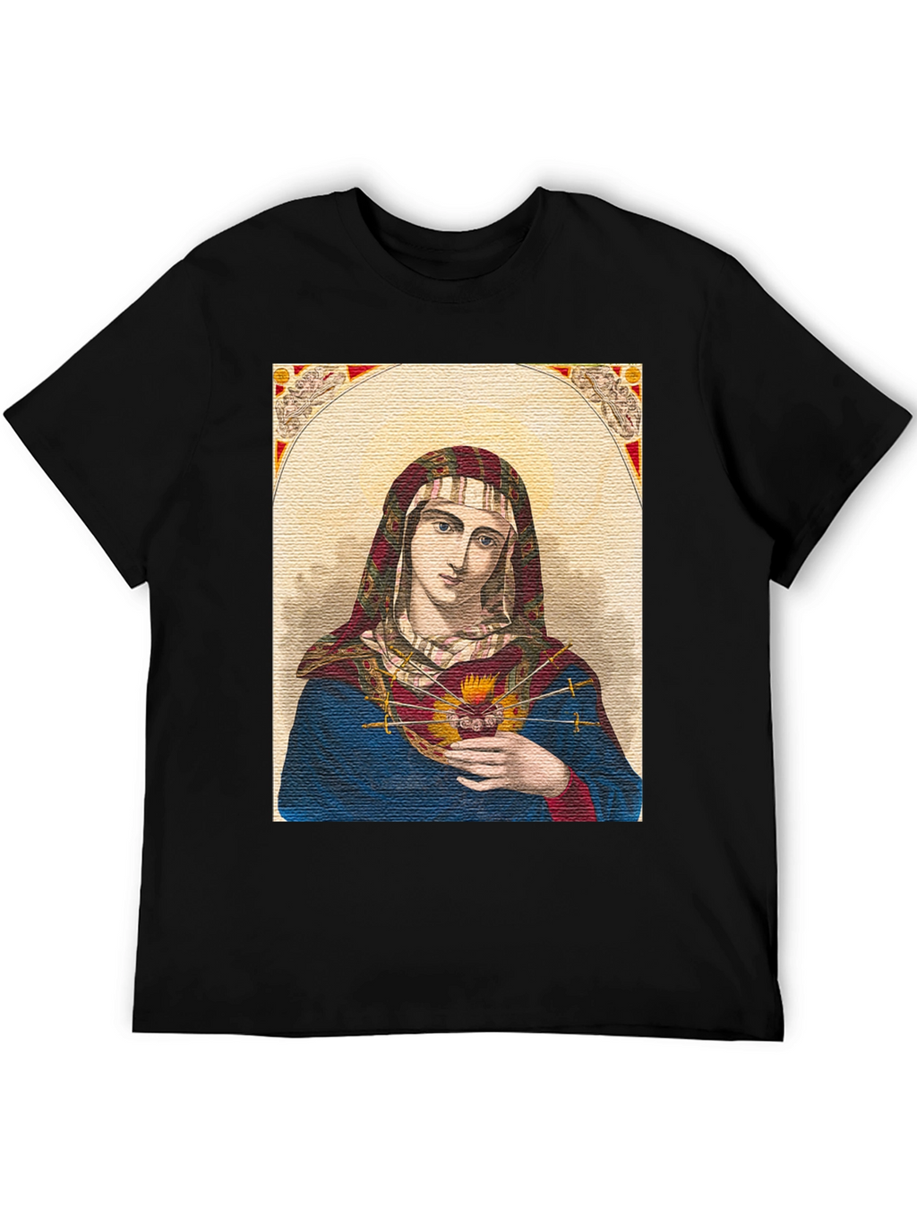 Virgin Mary Graphic T-Shirt - Religious Art Tee