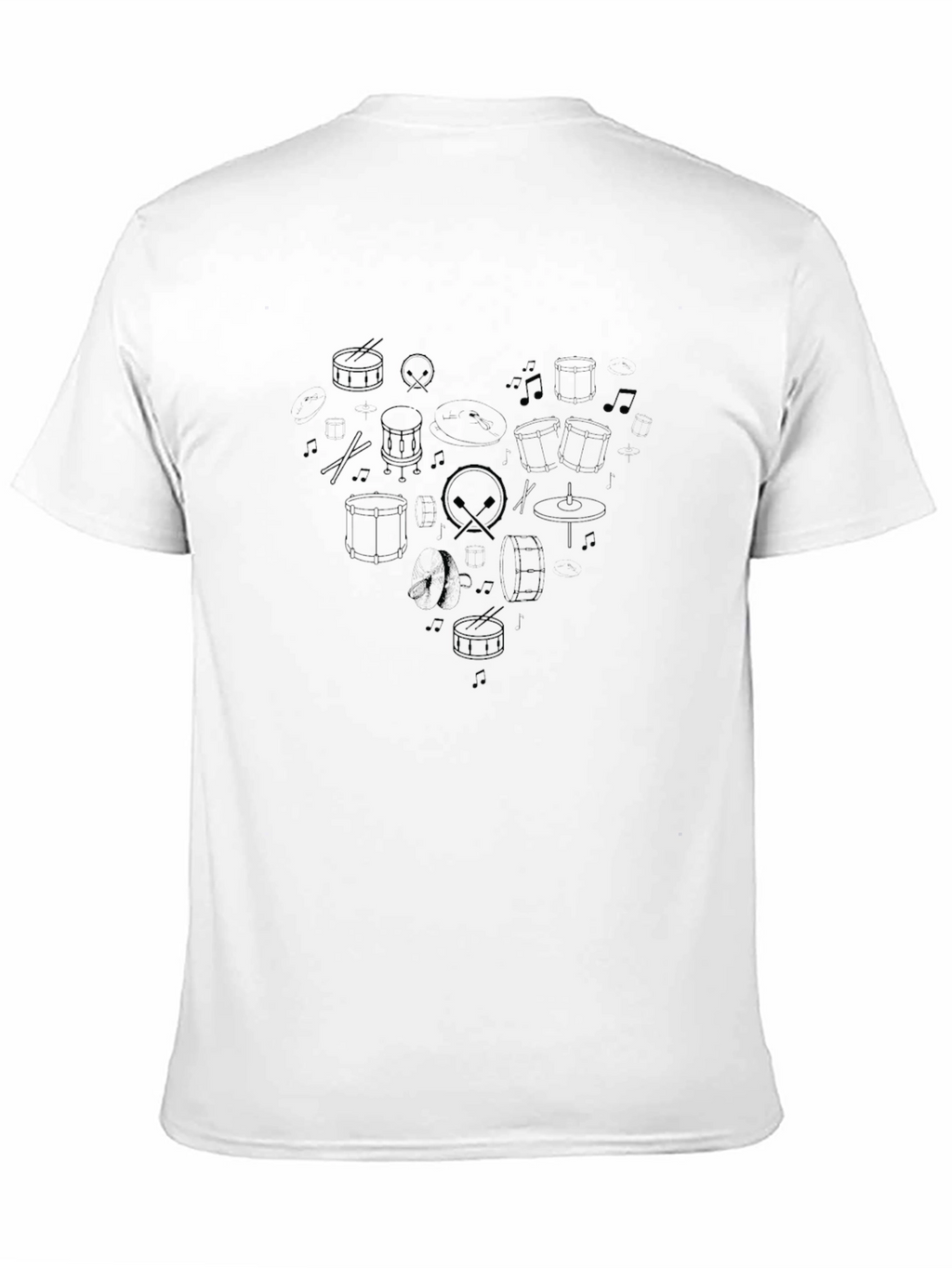 Drum Set Heart Graphic T-Shirt - Musician Tee