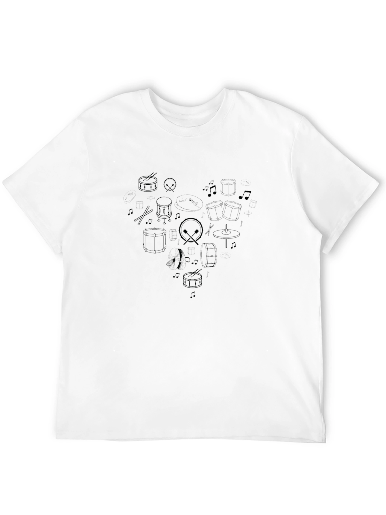 Drum Set Heart Graphic T-Shirt - Musician Tee