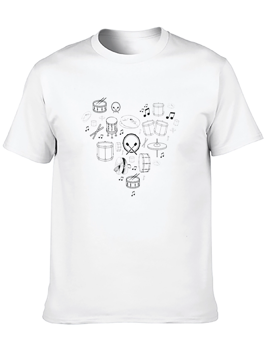 Drum Set Heart Graphic T-Shirt - Musician Tee
