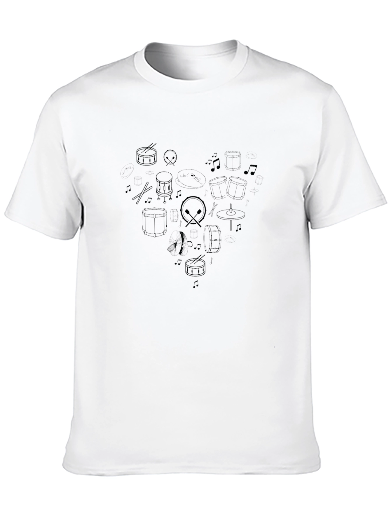 Drum Set Heart Graphic T-Shirt - Musician Tee
