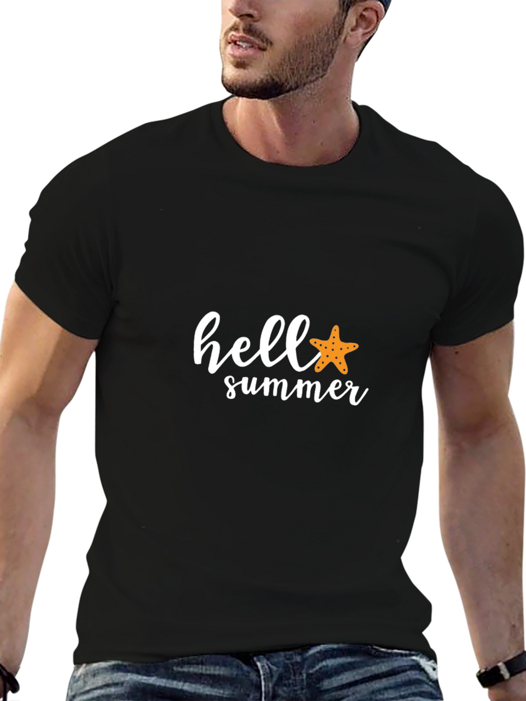 Hello Summer Black Graphic Tee