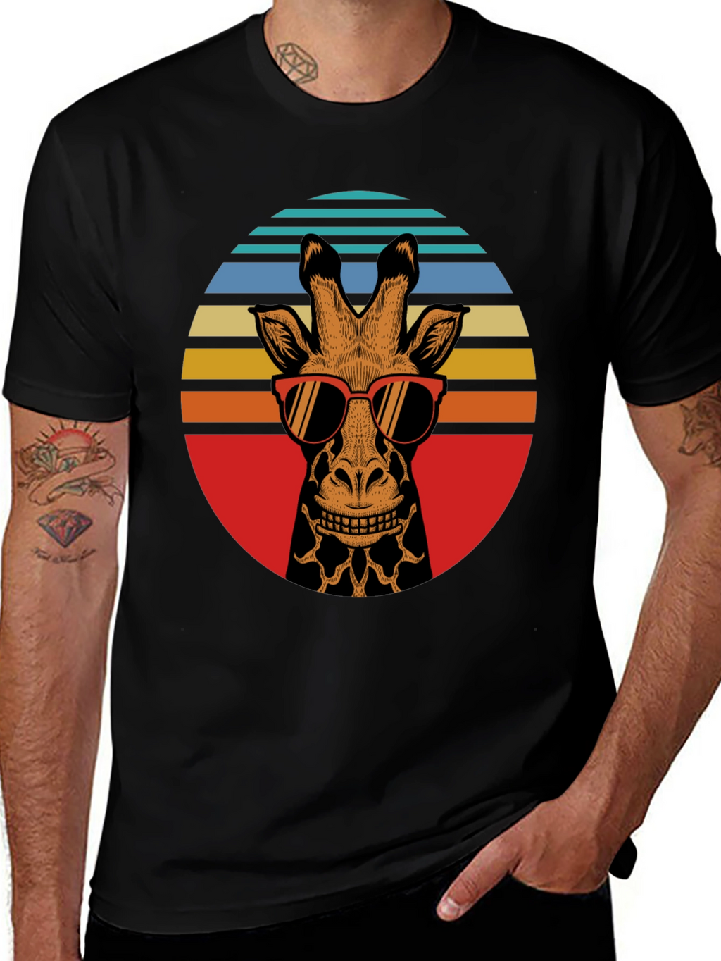 Retro Giraffe Sunglasses Graphic Tee