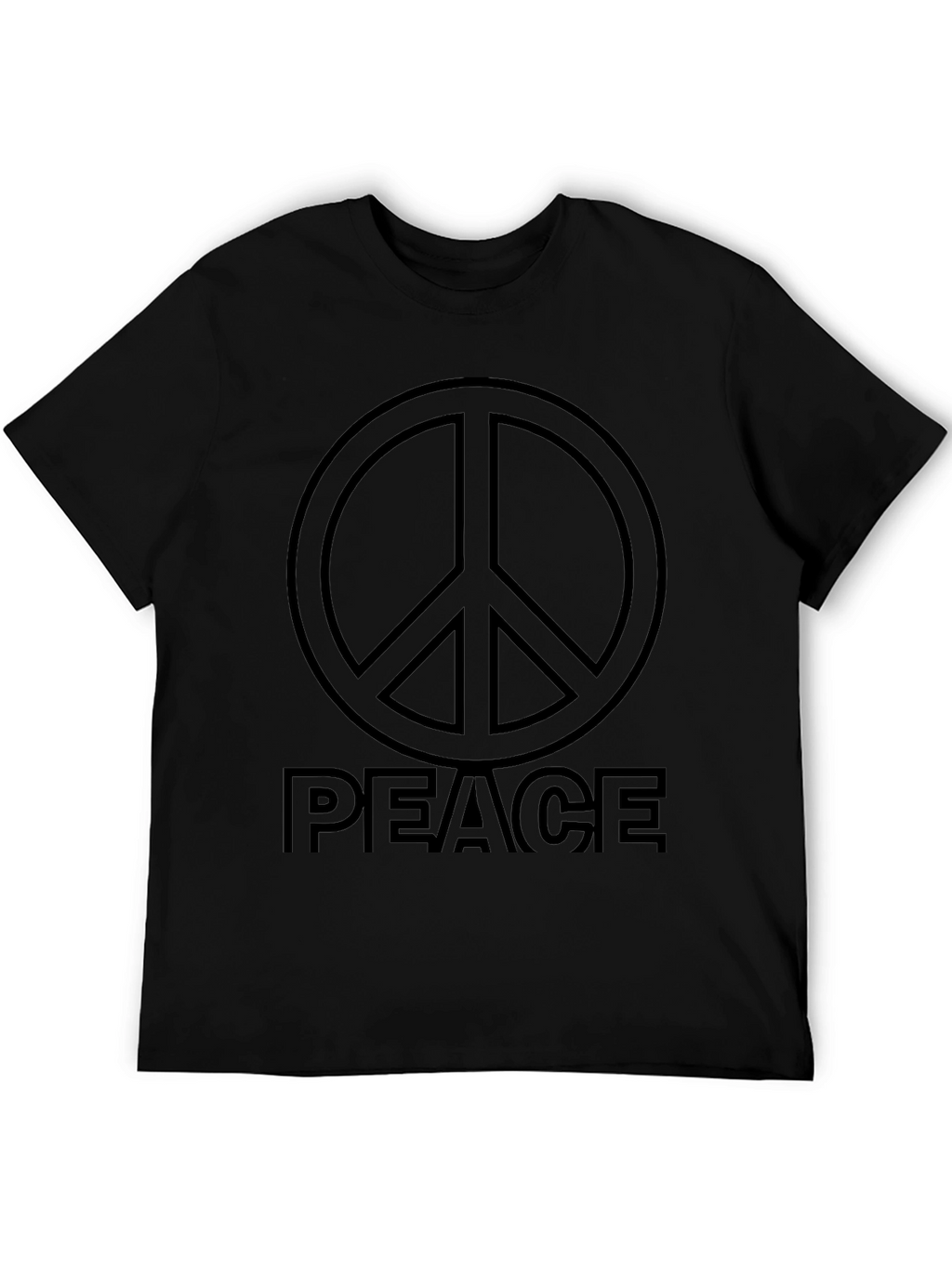 Peace Sign Graphic Black T-Shirt