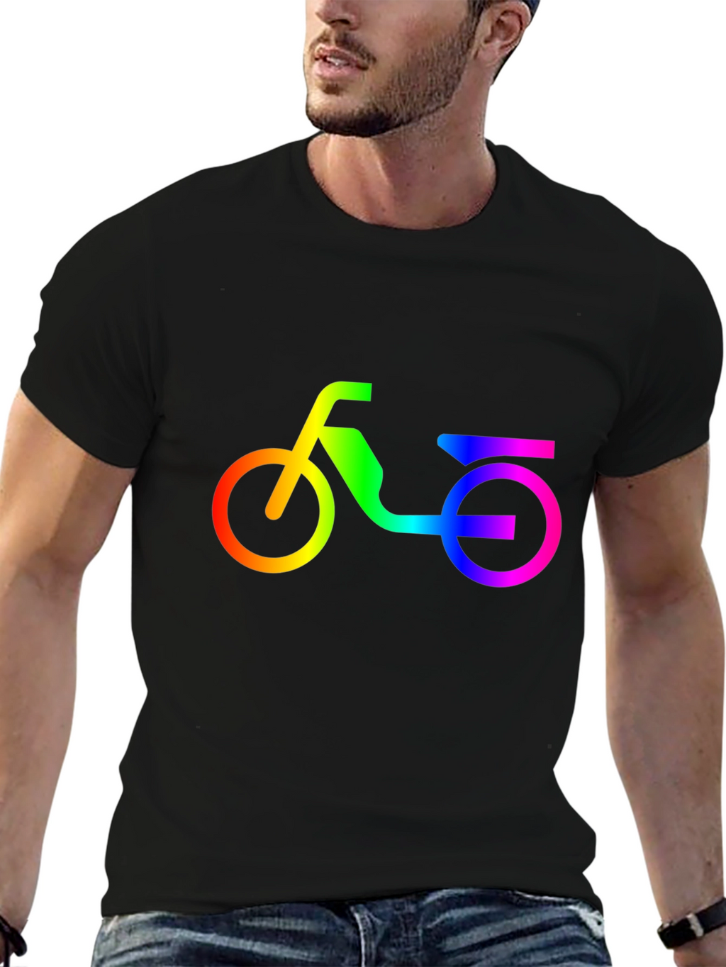Rainbow Scooter Graphic Tee - Black