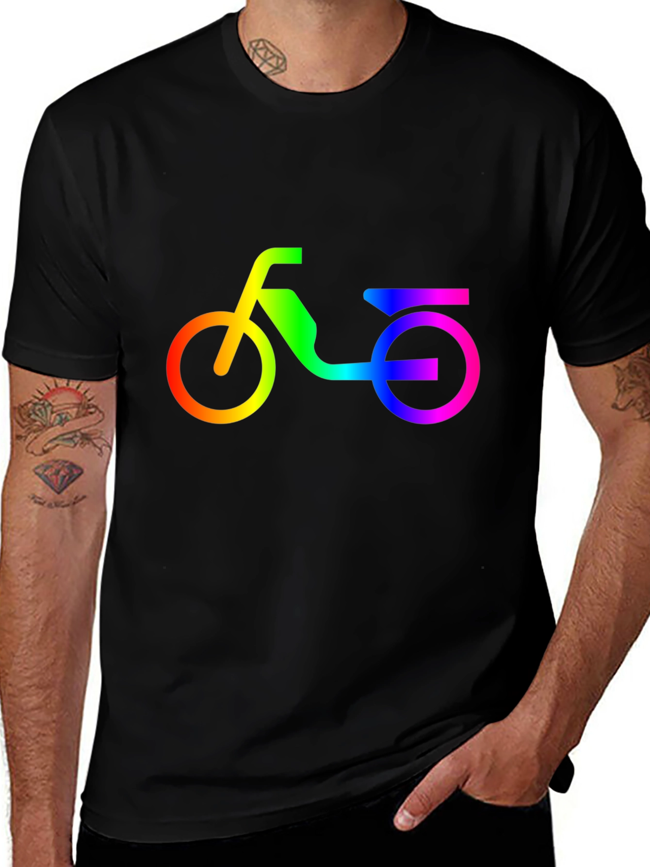 Rainbow Scooter Graphic Tee - Black