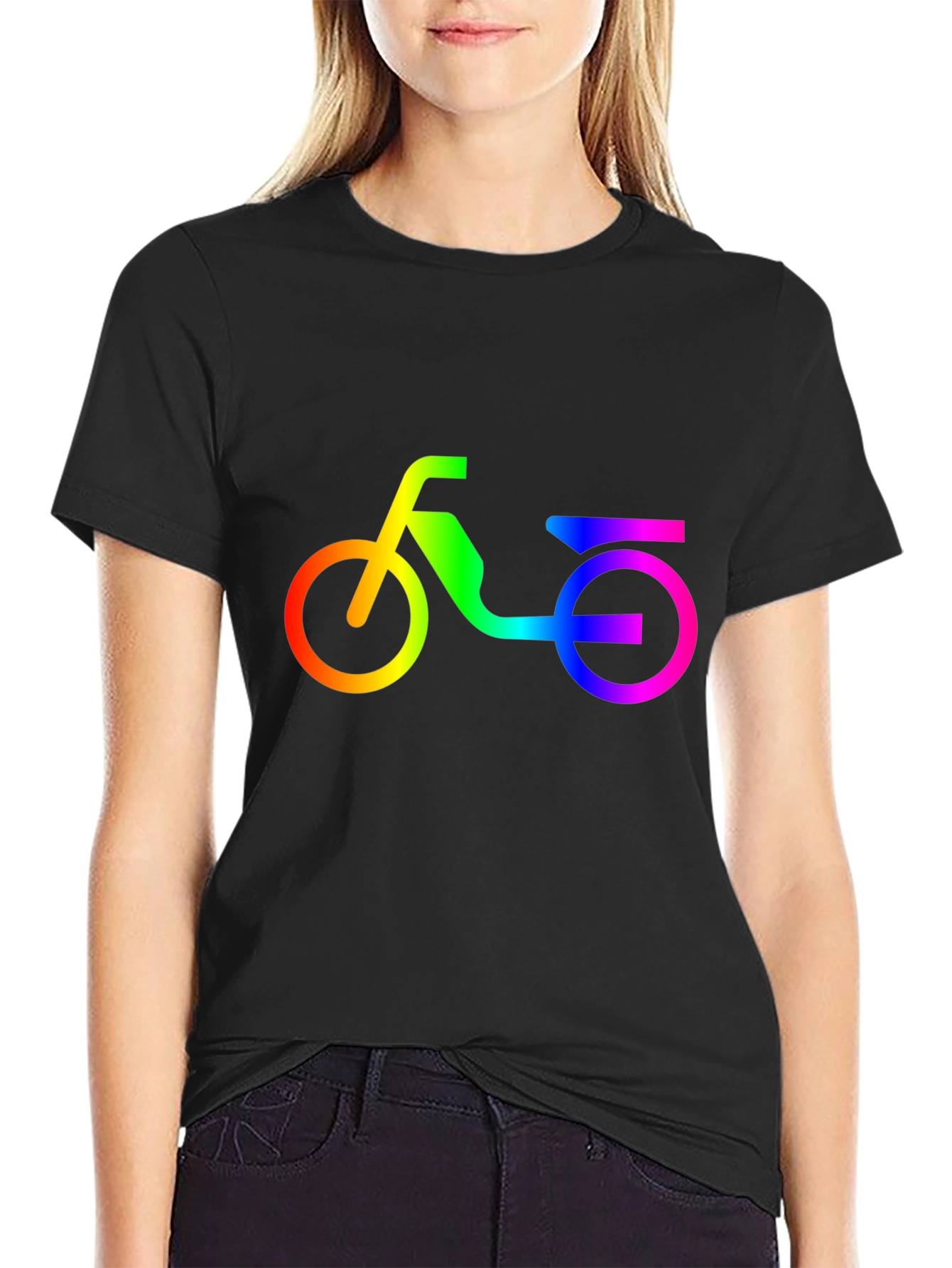 Rainbow Scooter Graphic Tee - Black