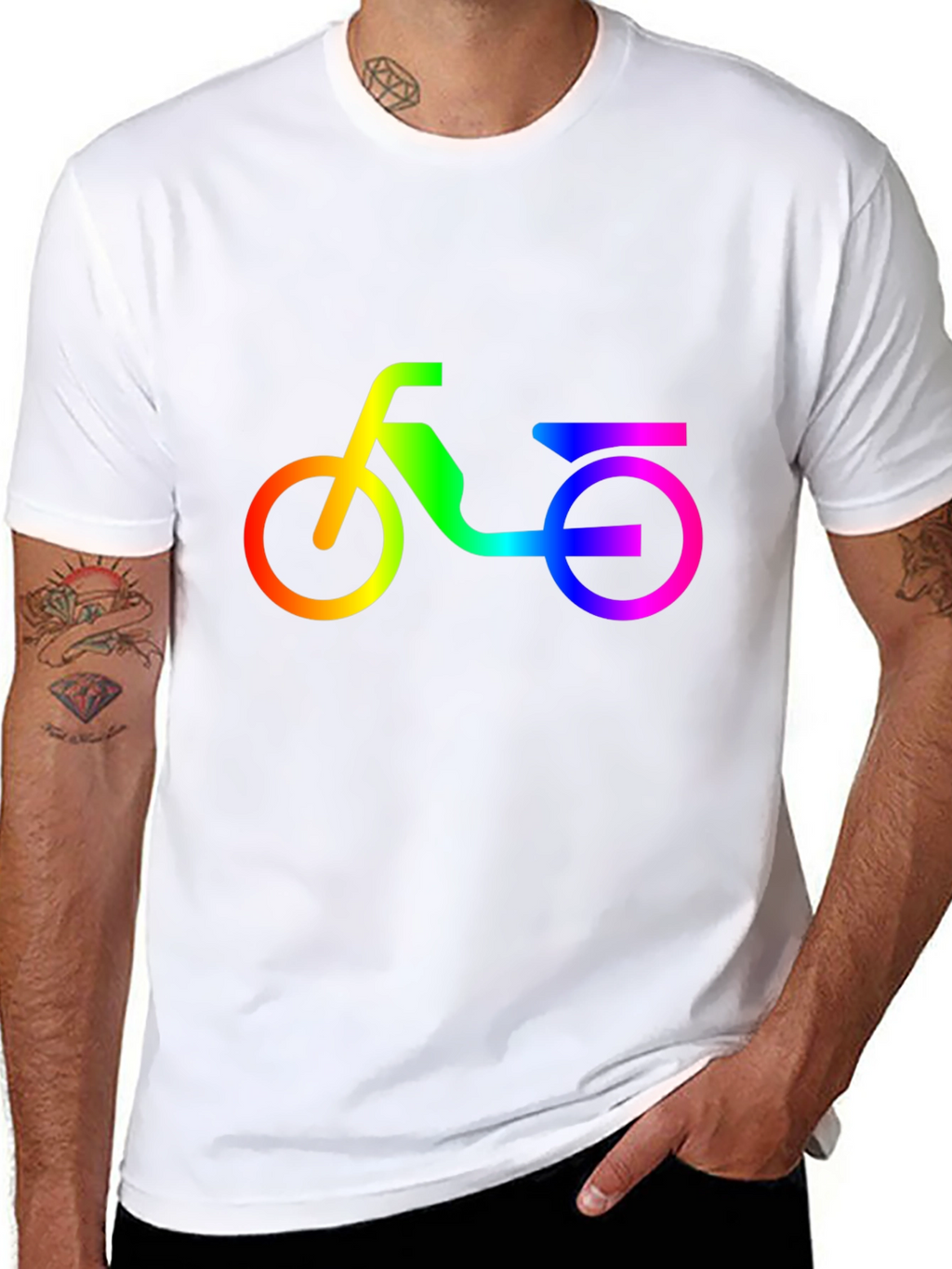 Rainbow Scooter Graphic Tee - Black