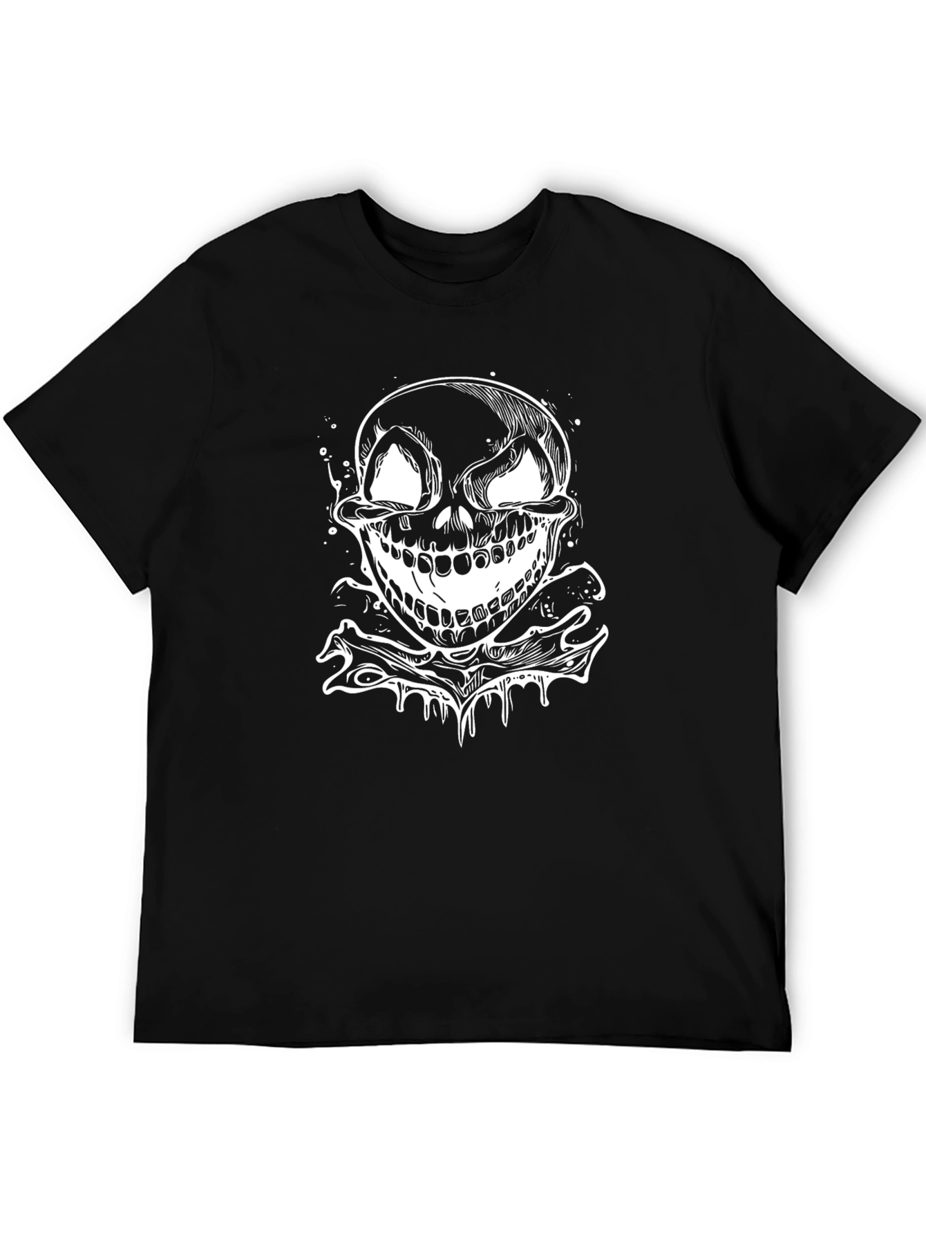 Skull and Crossbones Graphic T-Shirt - Bold Black Tee