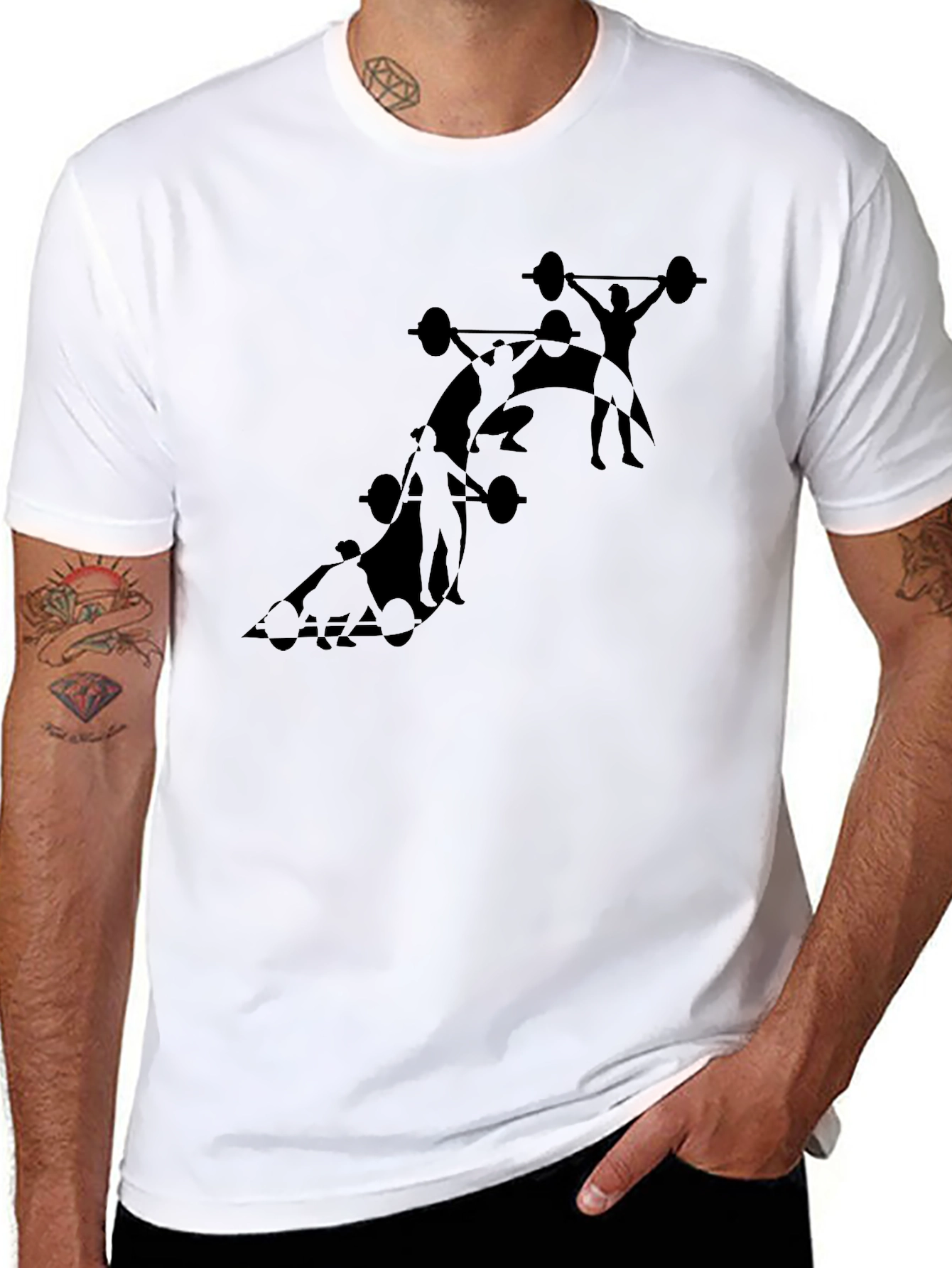 Weightlifting Silhouette Black T-Shirt