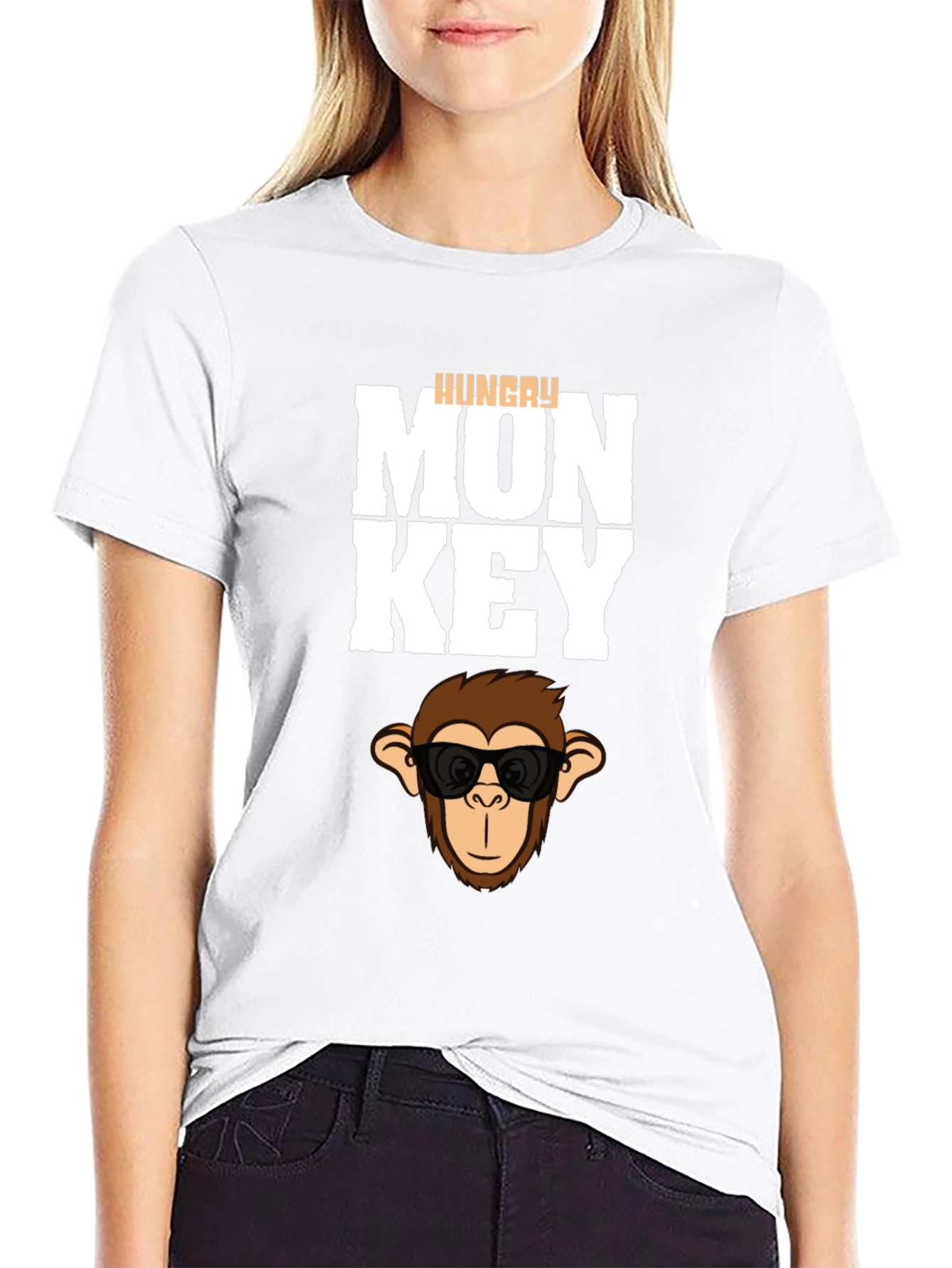 Hungry Monkey Graphic T-Shirt - Cool Cartoon Ape Tee