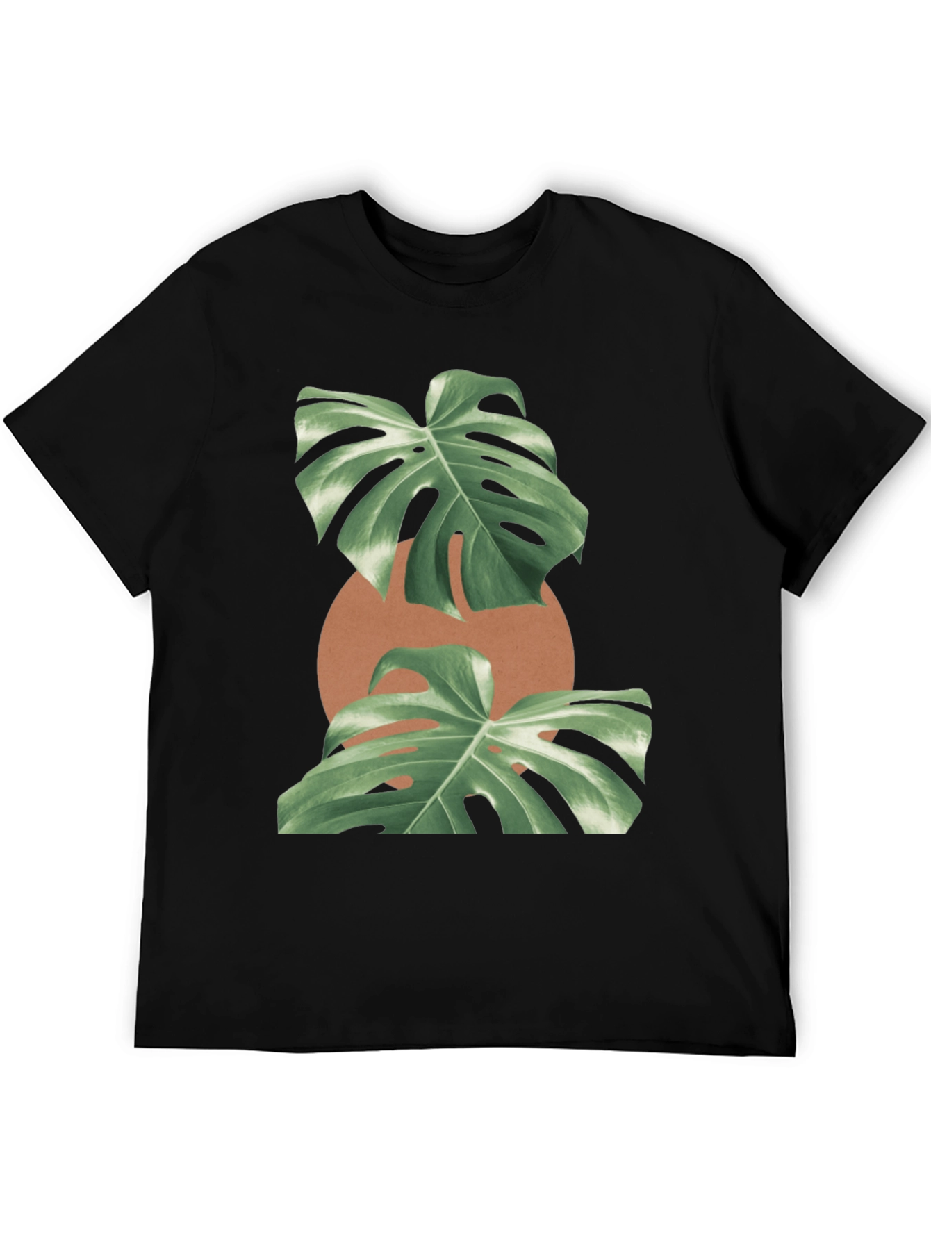 Monstera Leaf Graphic Black T-Shirt