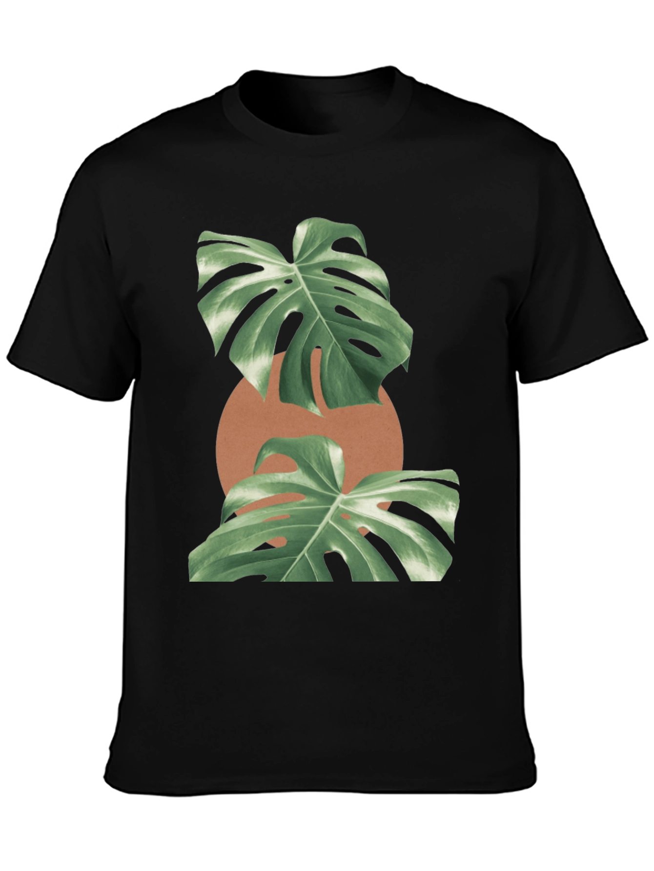 Monstera Leaf Graphic Black T-Shirt