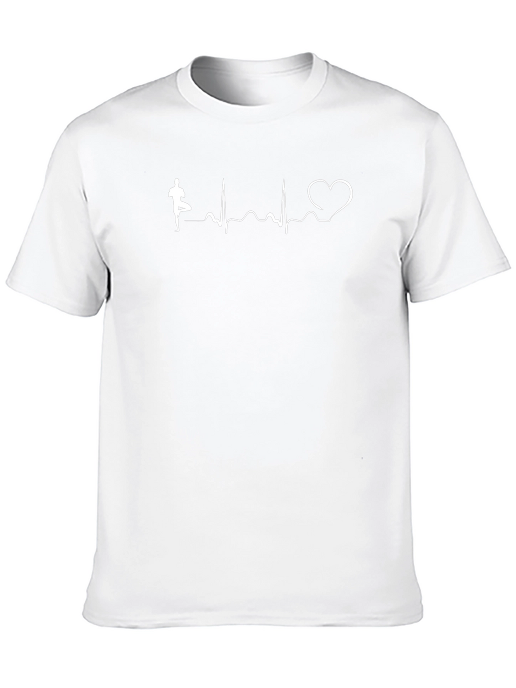 Yoga Heartbeat Graphic Tee - Black Cotton T-Shirt