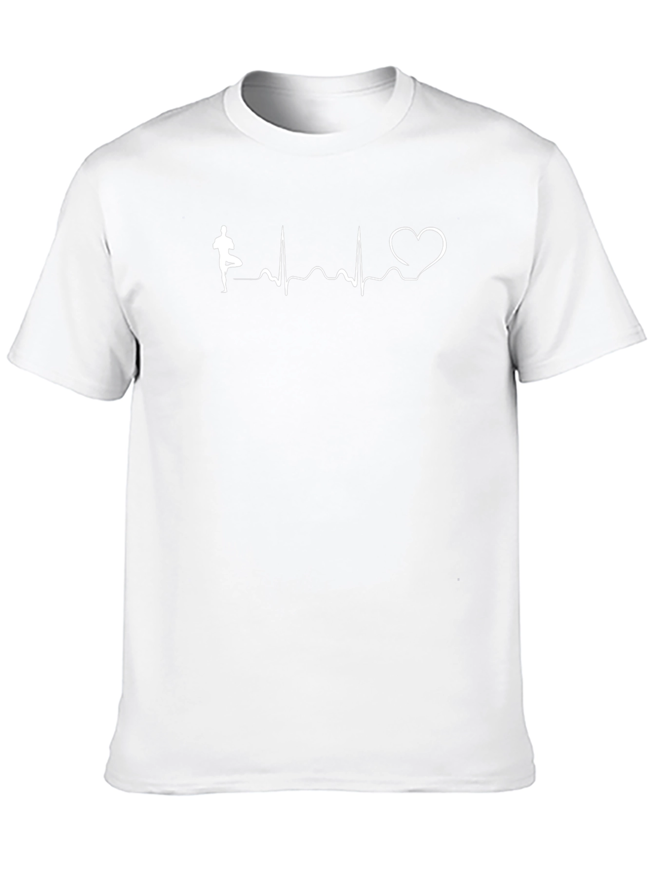 Yoga Heartbeat Graphic Tee - Black Cotton T-Shirt