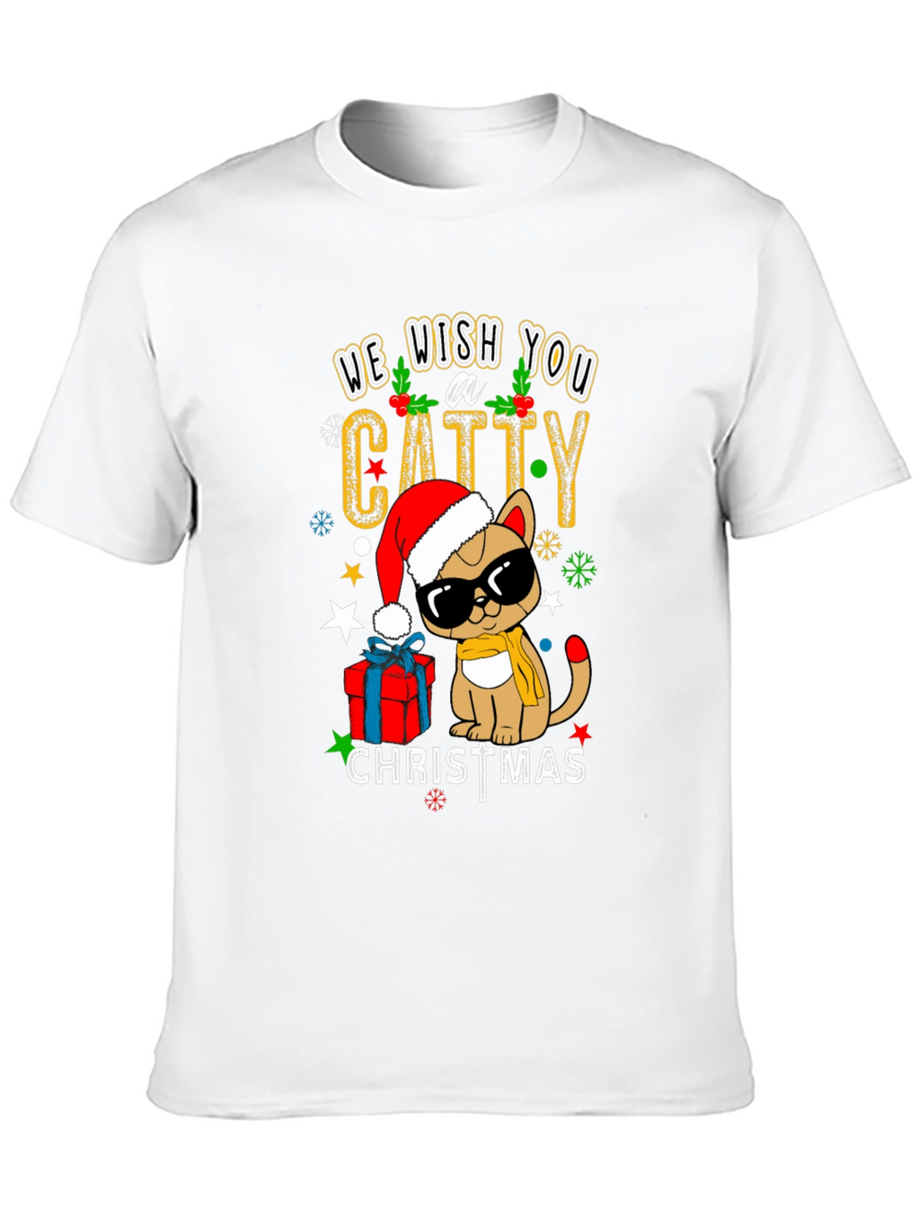 Catty Christmas T-Shirt - Holiday Festive Wear