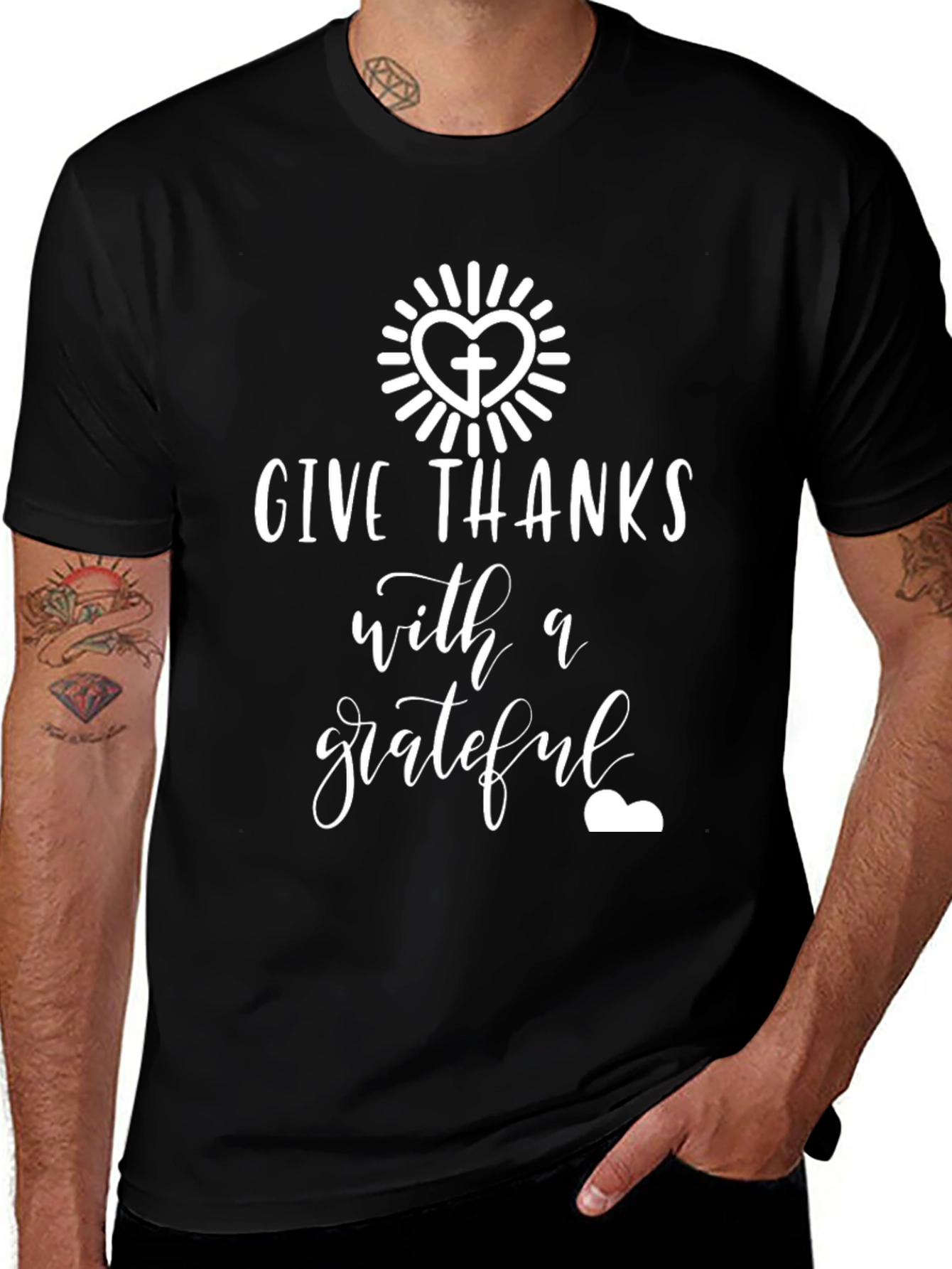 Give Thanks Grateful Heart Graphic T-Shirt