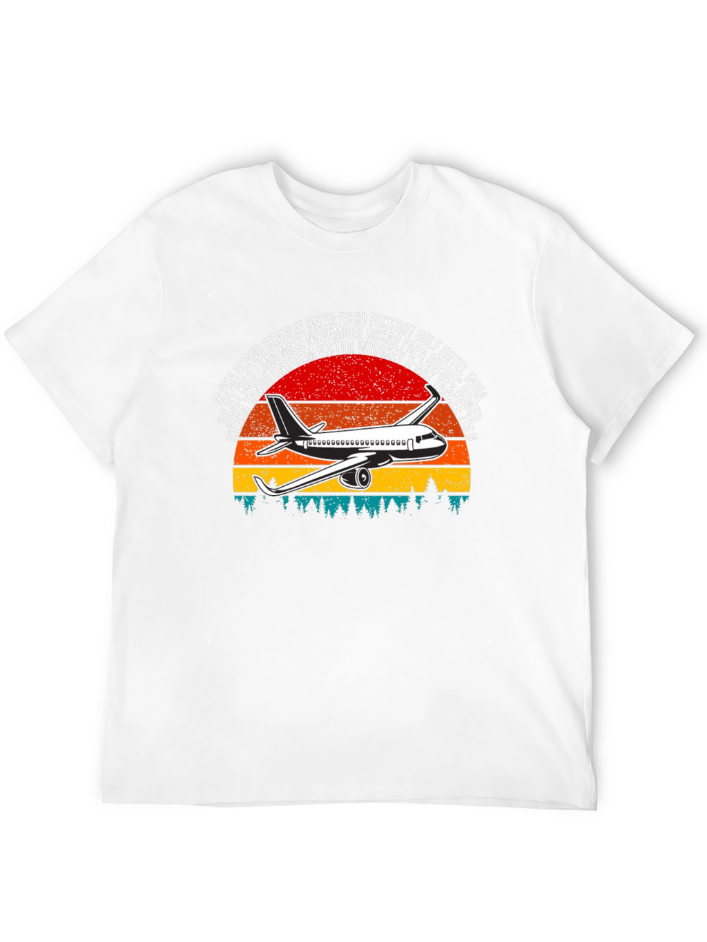 Aviation Alphabet Retro Sunset T-Shirt