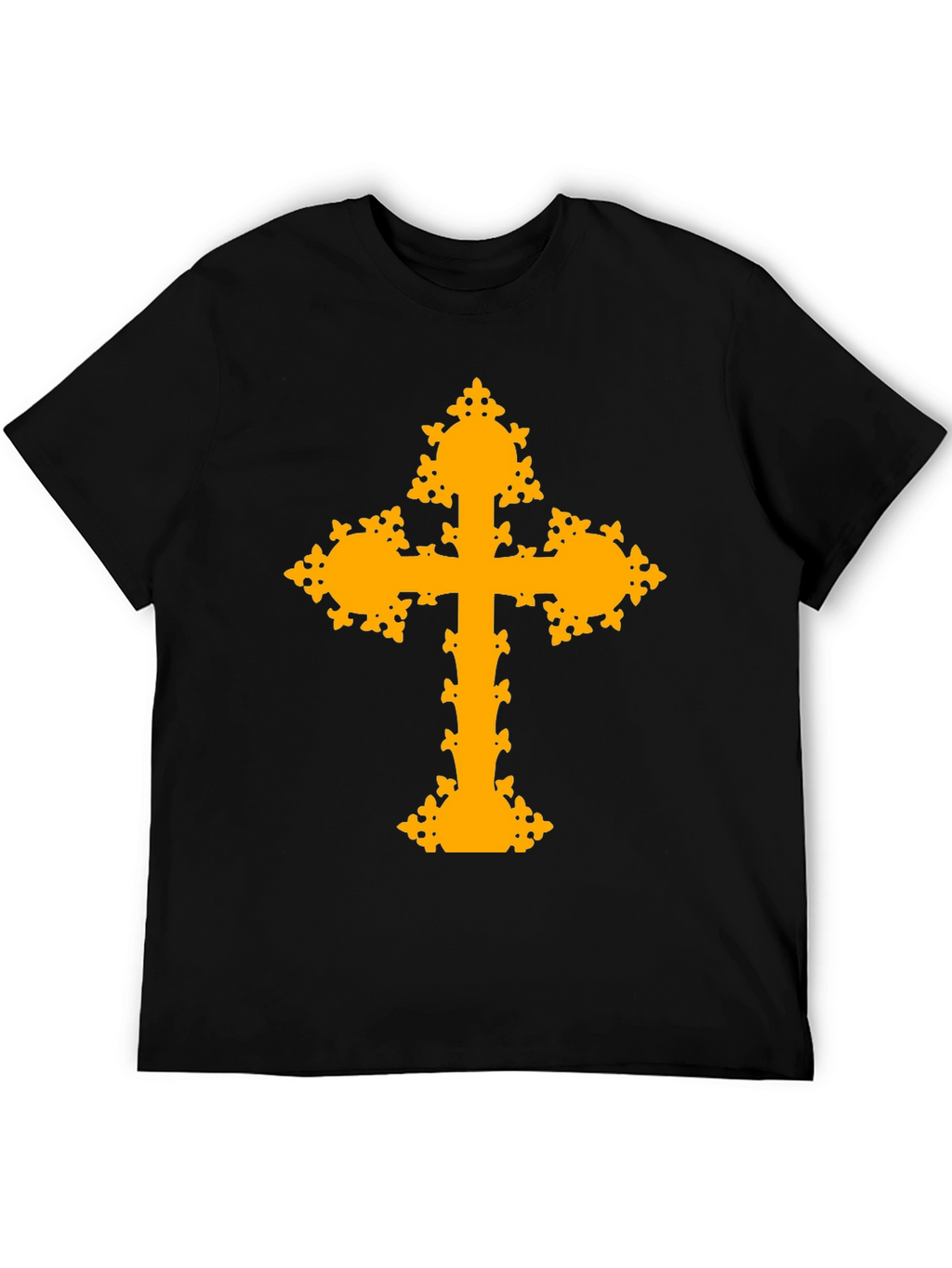 Ornate Cross Graphic T-Shirt - Black