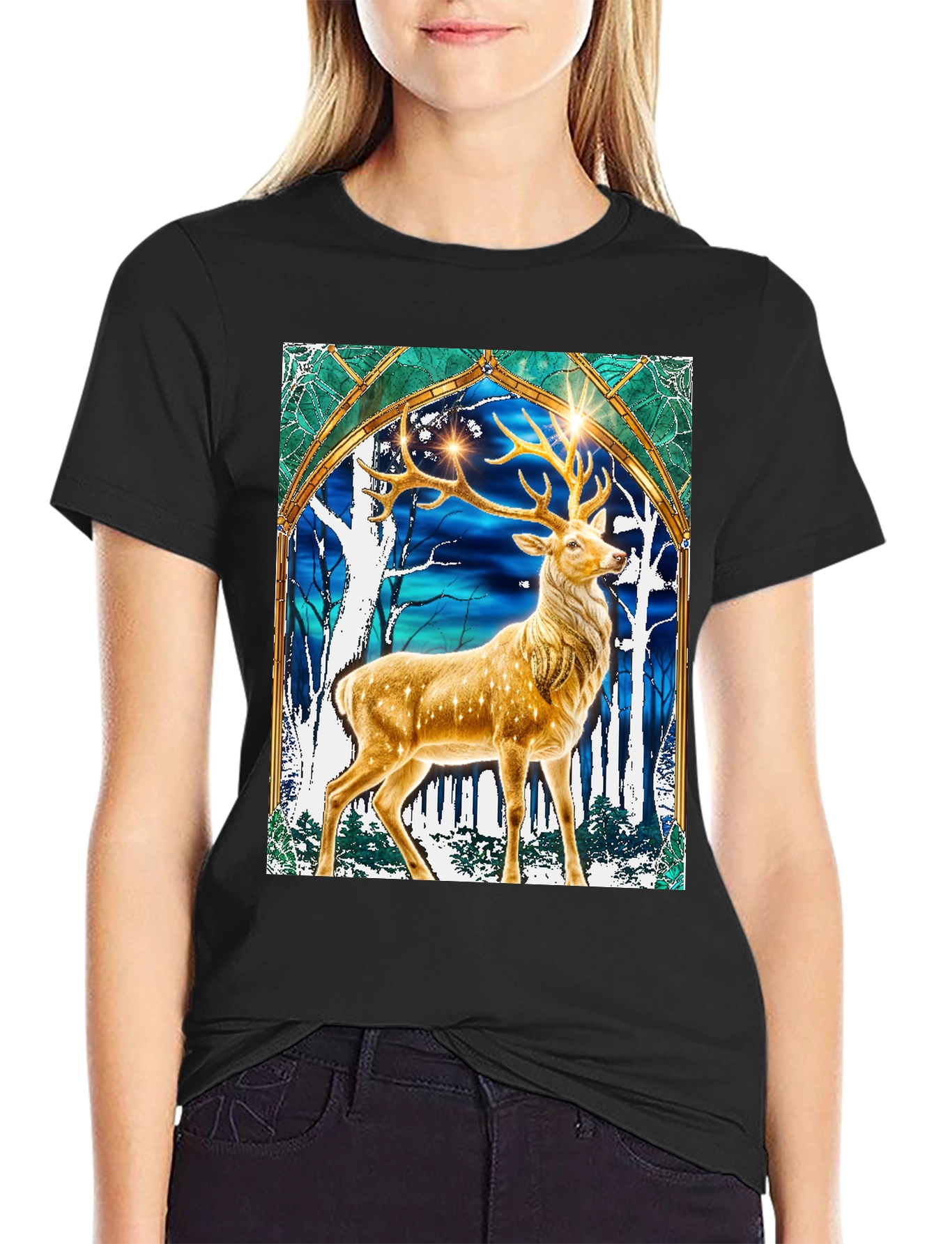Stag Graphic Tee - Mystical Deer T-Shirt
