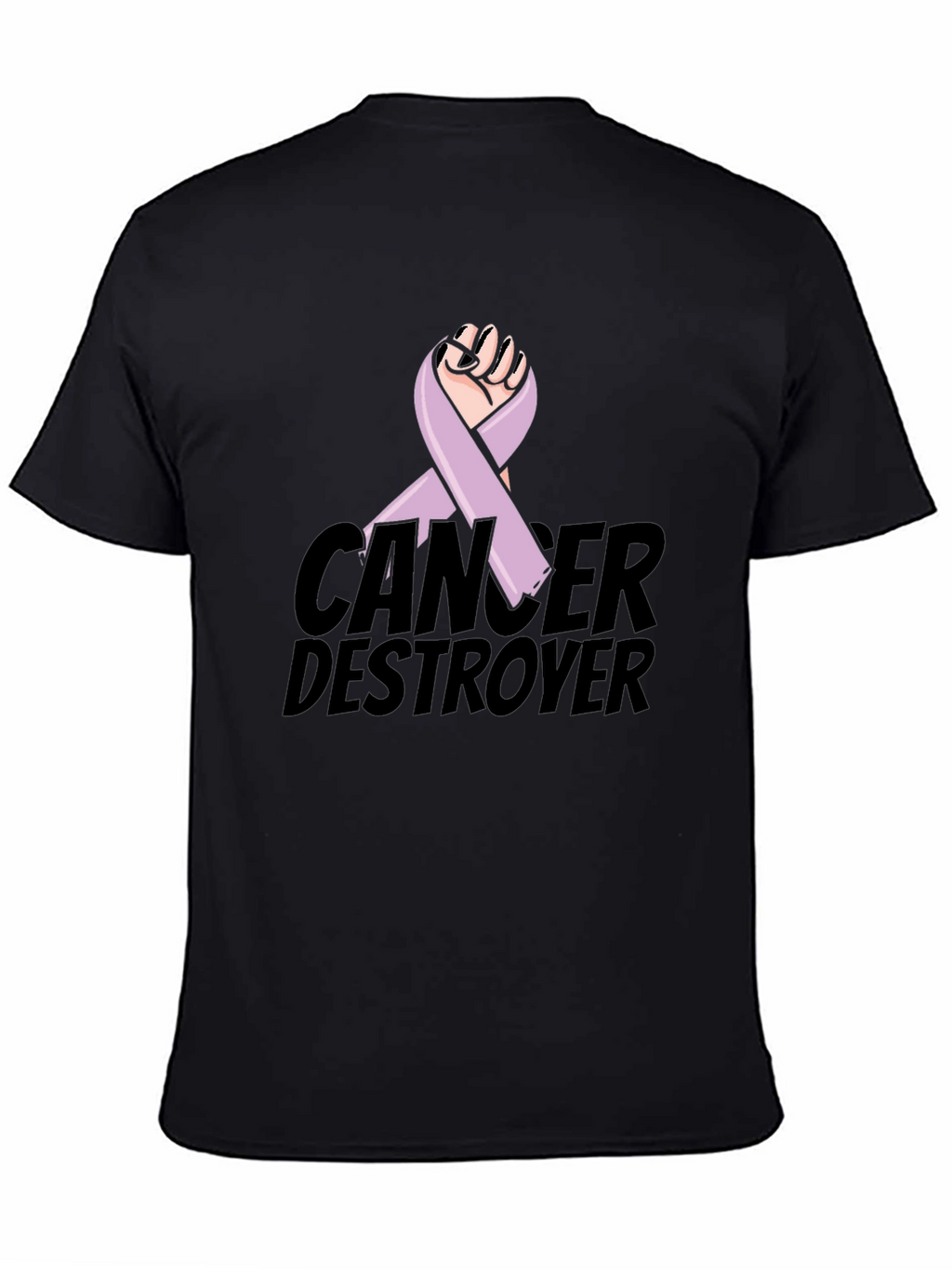 Cancer Destroyer Ribbon Graphic T-Shirt