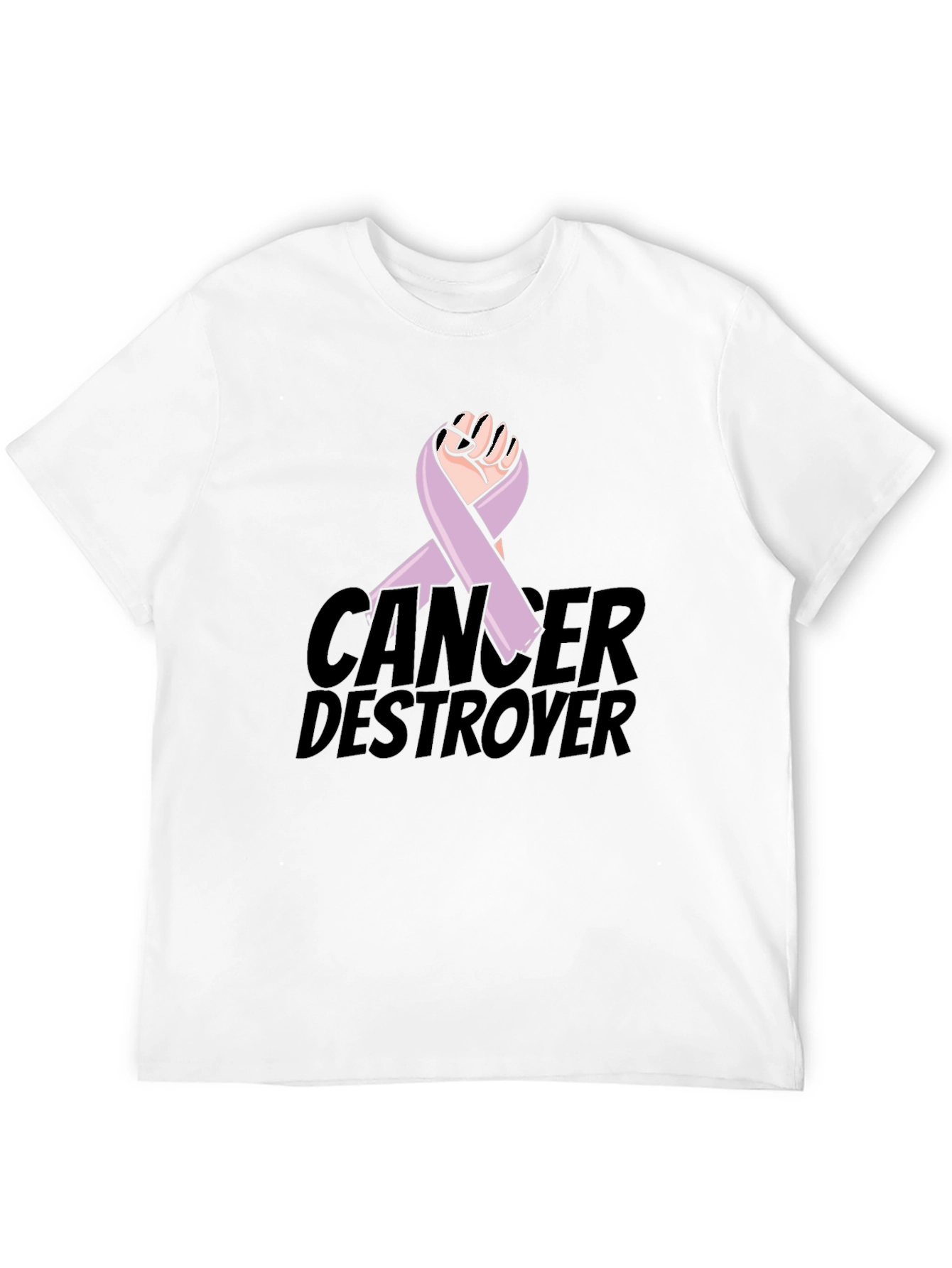 Cancer Destroyer Ribbon Graphic T-Shirt