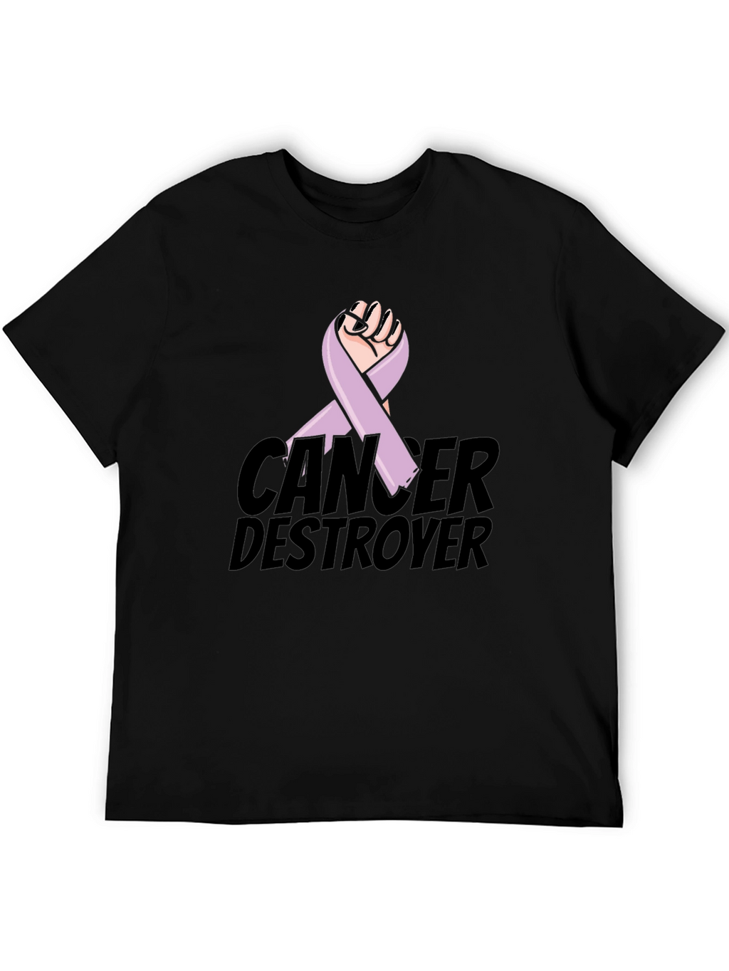 Cancer Destroyer Ribbon Graphic T-Shirt
