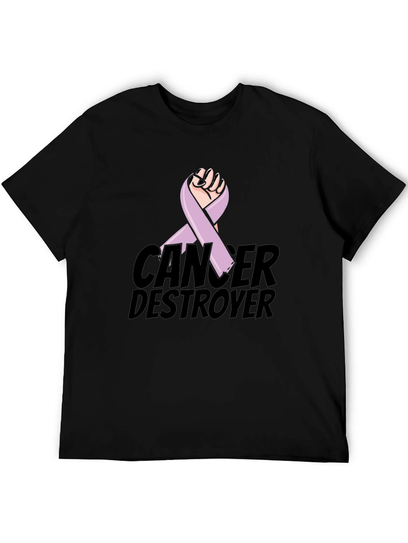 Cancer Destroyer Ribbon Graphic T-Shirt