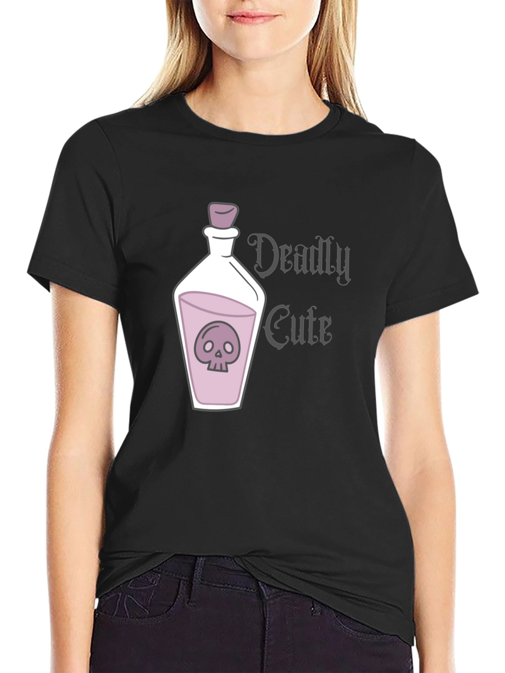 Deadly Cute Skull Potion Graphic T-Shirt