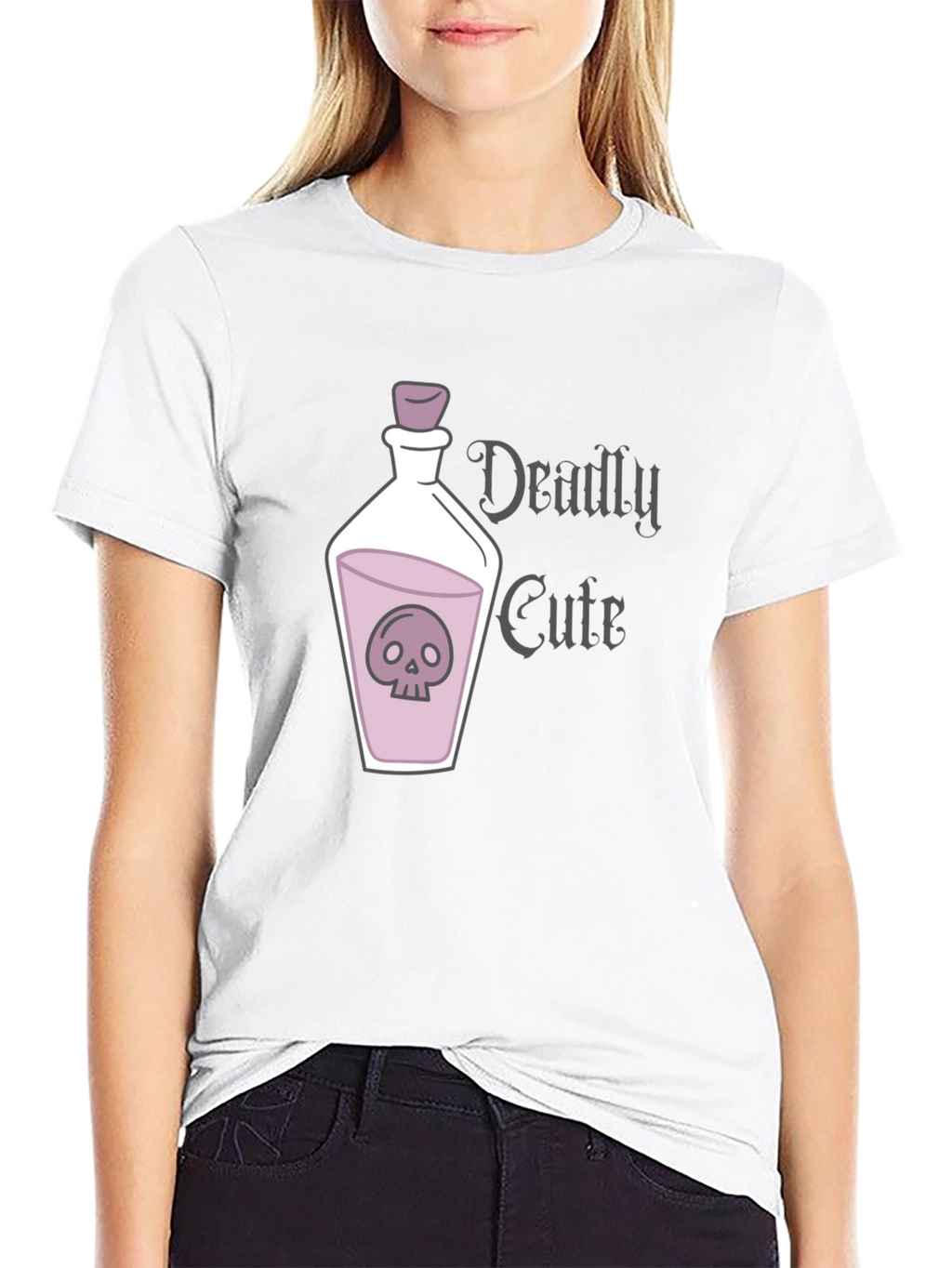 Deadly Cute Skull Potion Graphic T-Shirt