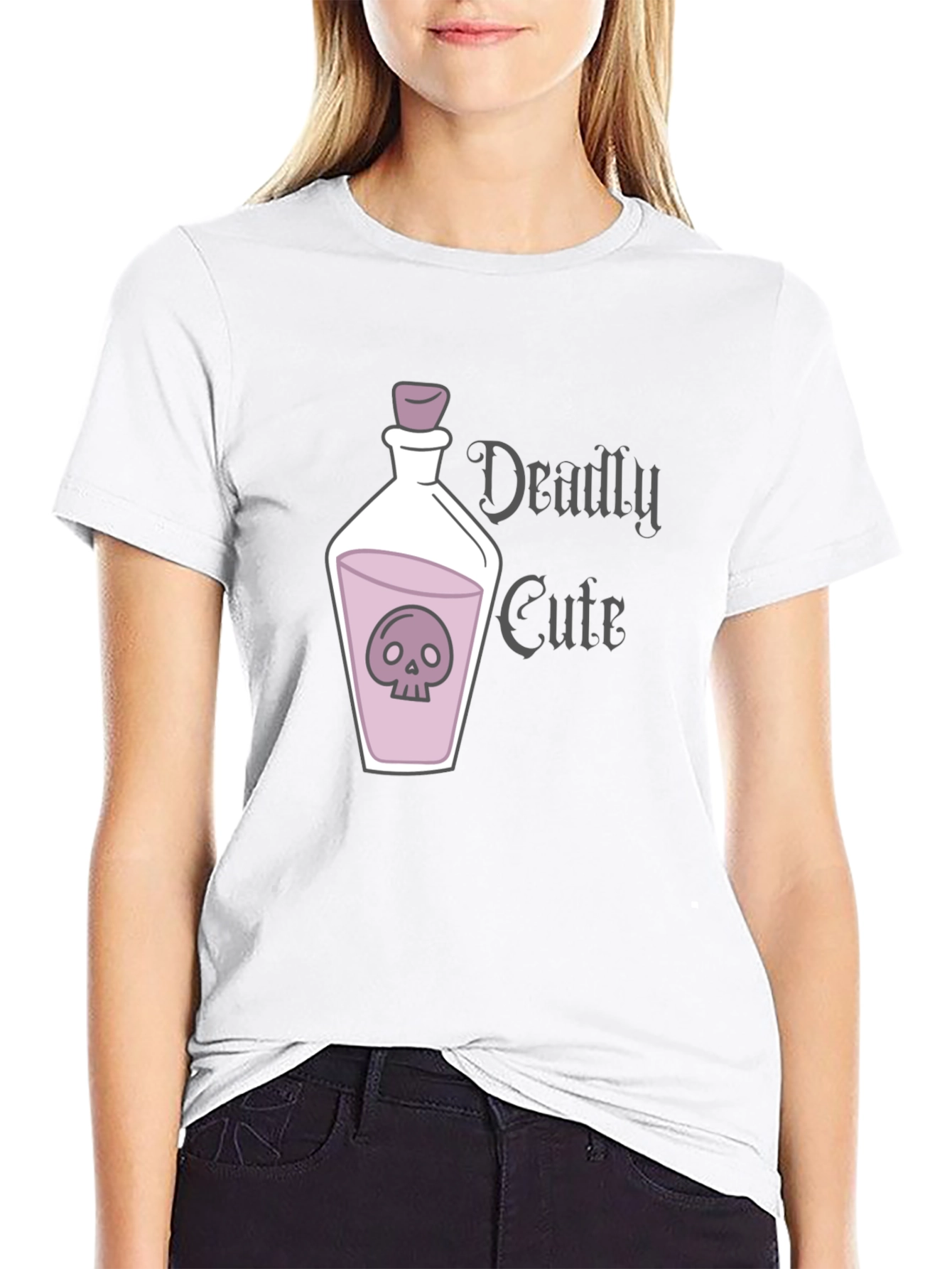 Deadly Cute Skull Potion Graphic T-Shirt