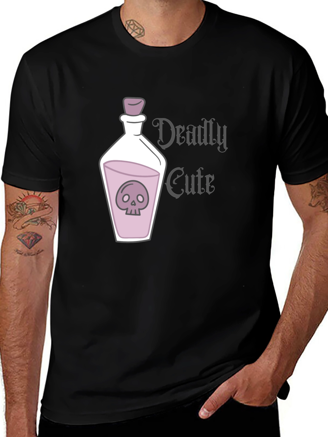 Deadly Cute Skull Potion Graphic T-Shirt