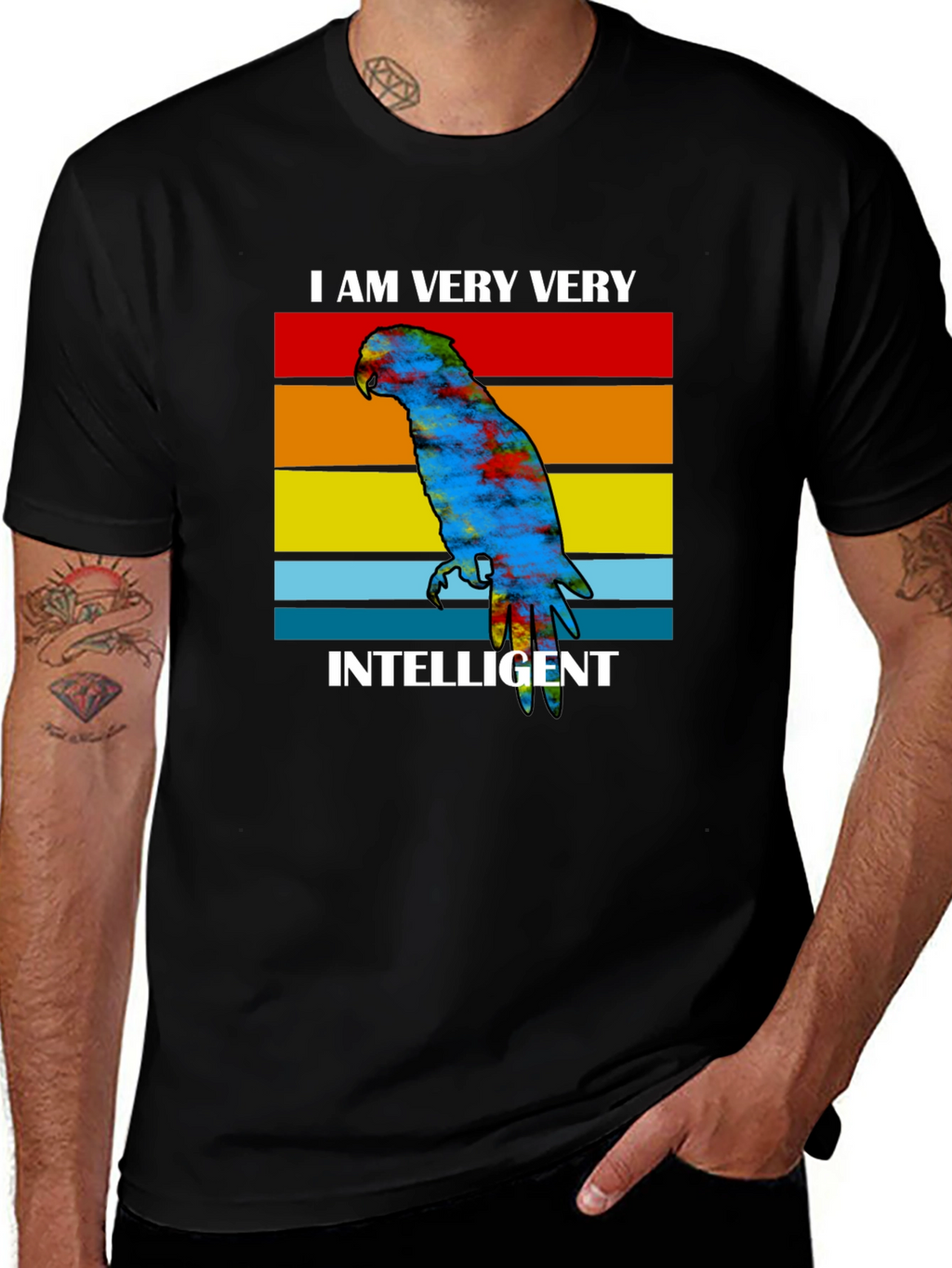 Intelligent Parrot Graphic Tee - Unique Design