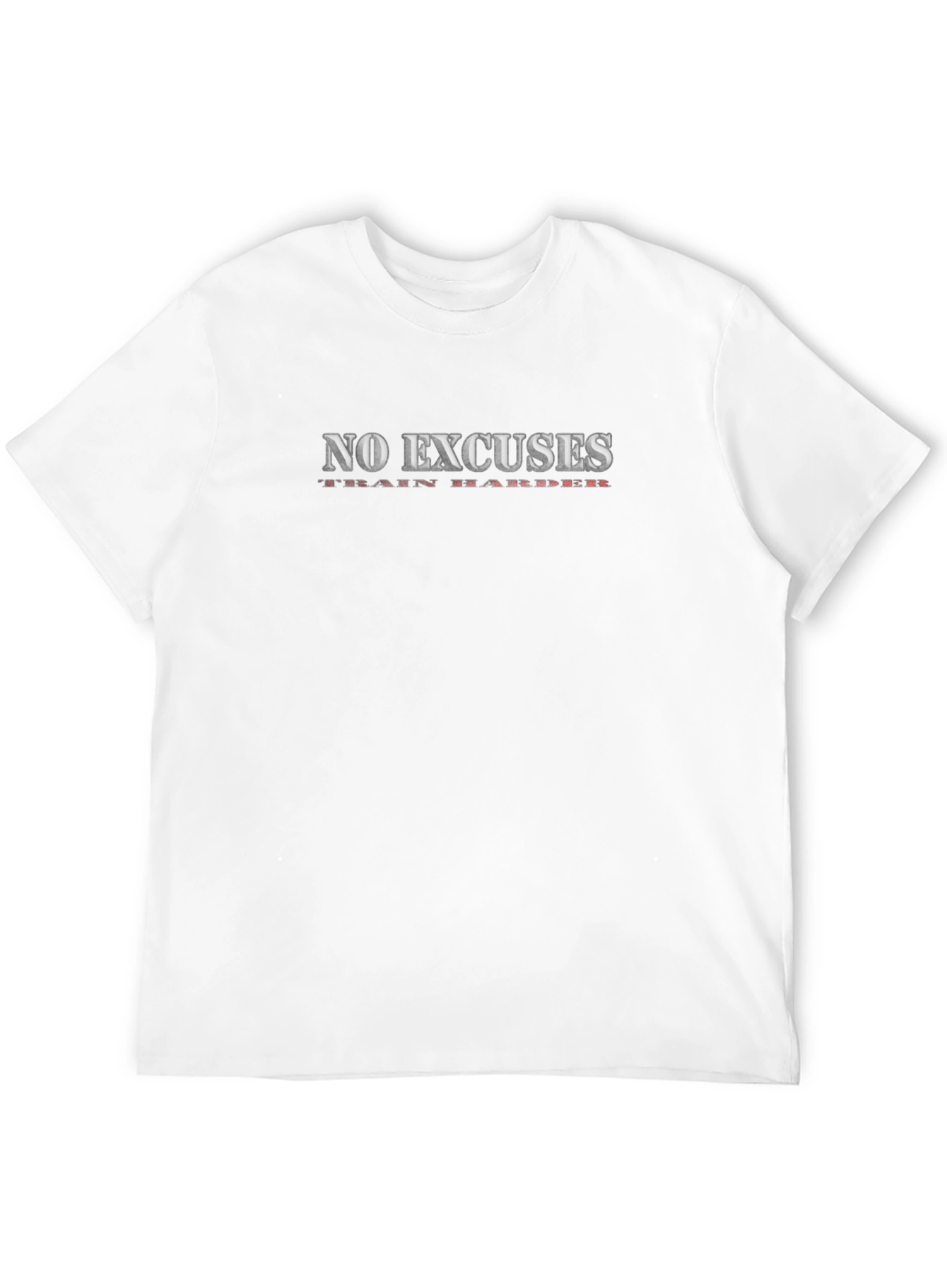 No Excuses Train Harder Black Graphic Tee