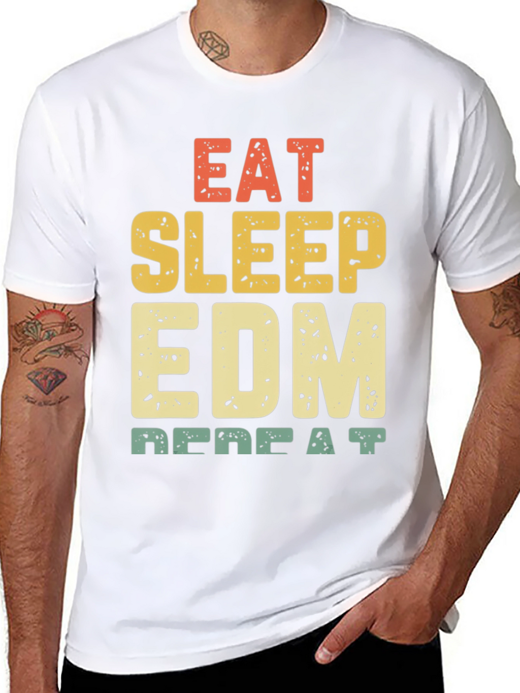 Eat Sleep EDM Repeat Black Graphic Tee