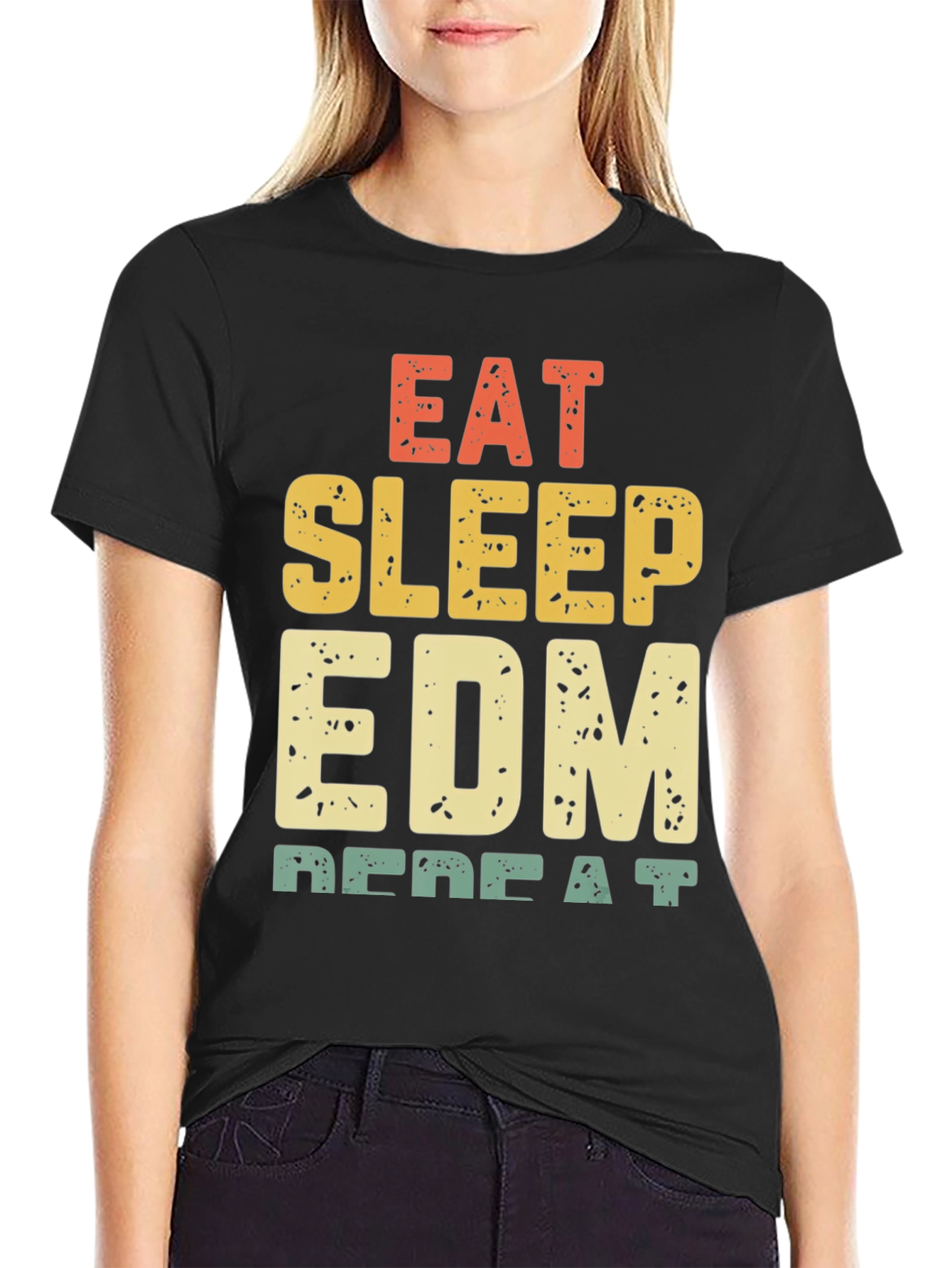 Eat Sleep EDM Repeat Black Graphic Tee