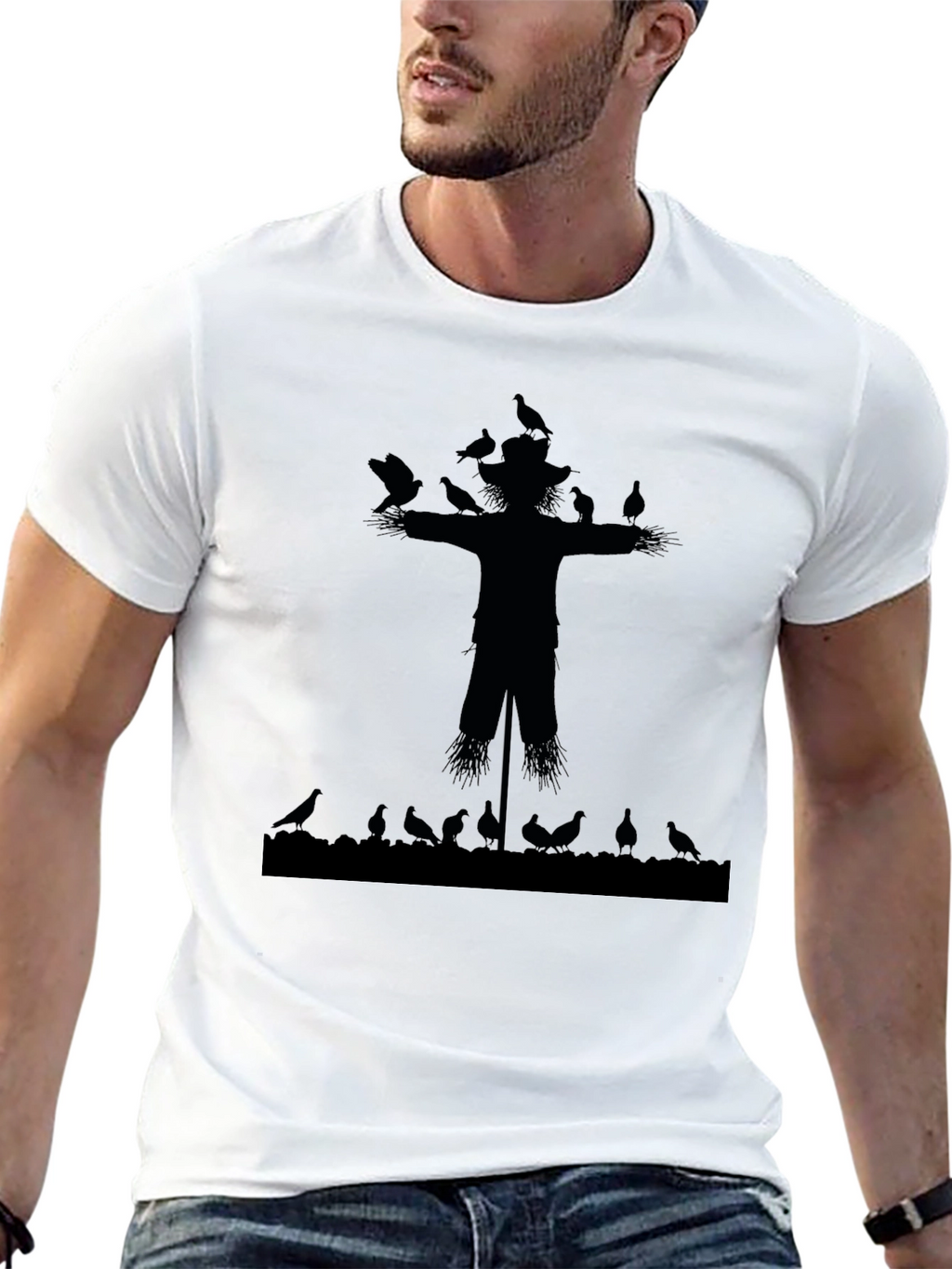 Scarecrow and Crows Graphic T-Shirt
