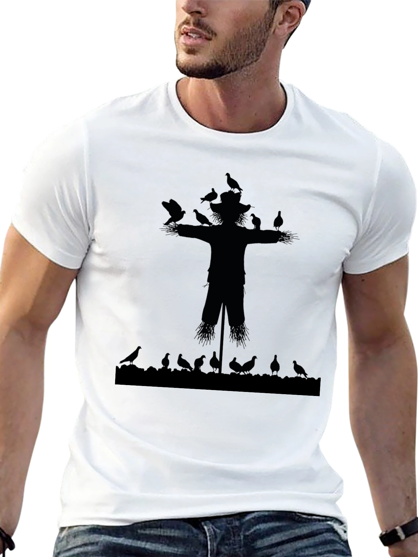 Scarecrow and Crows Graphic T-Shirt