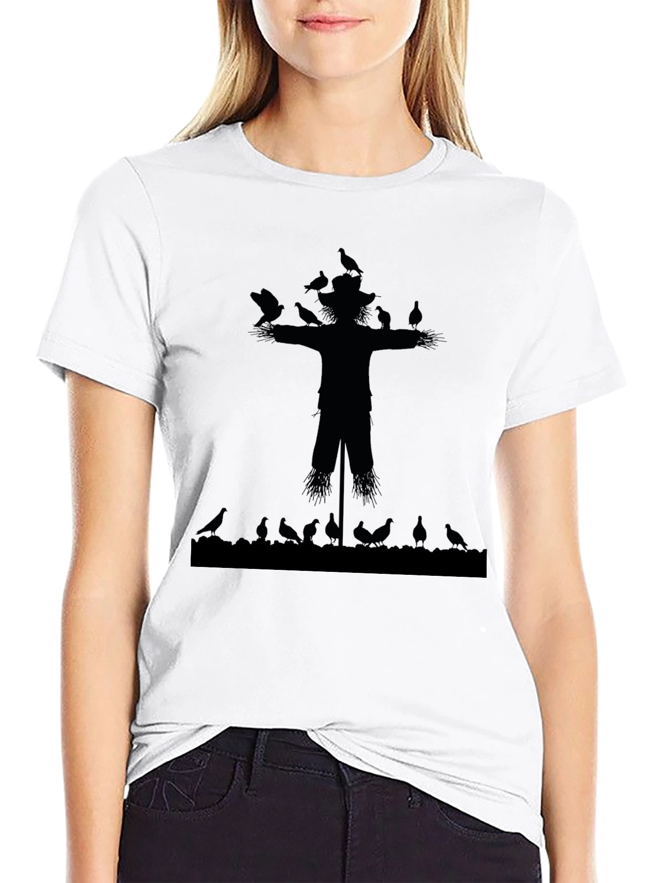 Scarecrow and Crows Graphic T-Shirt