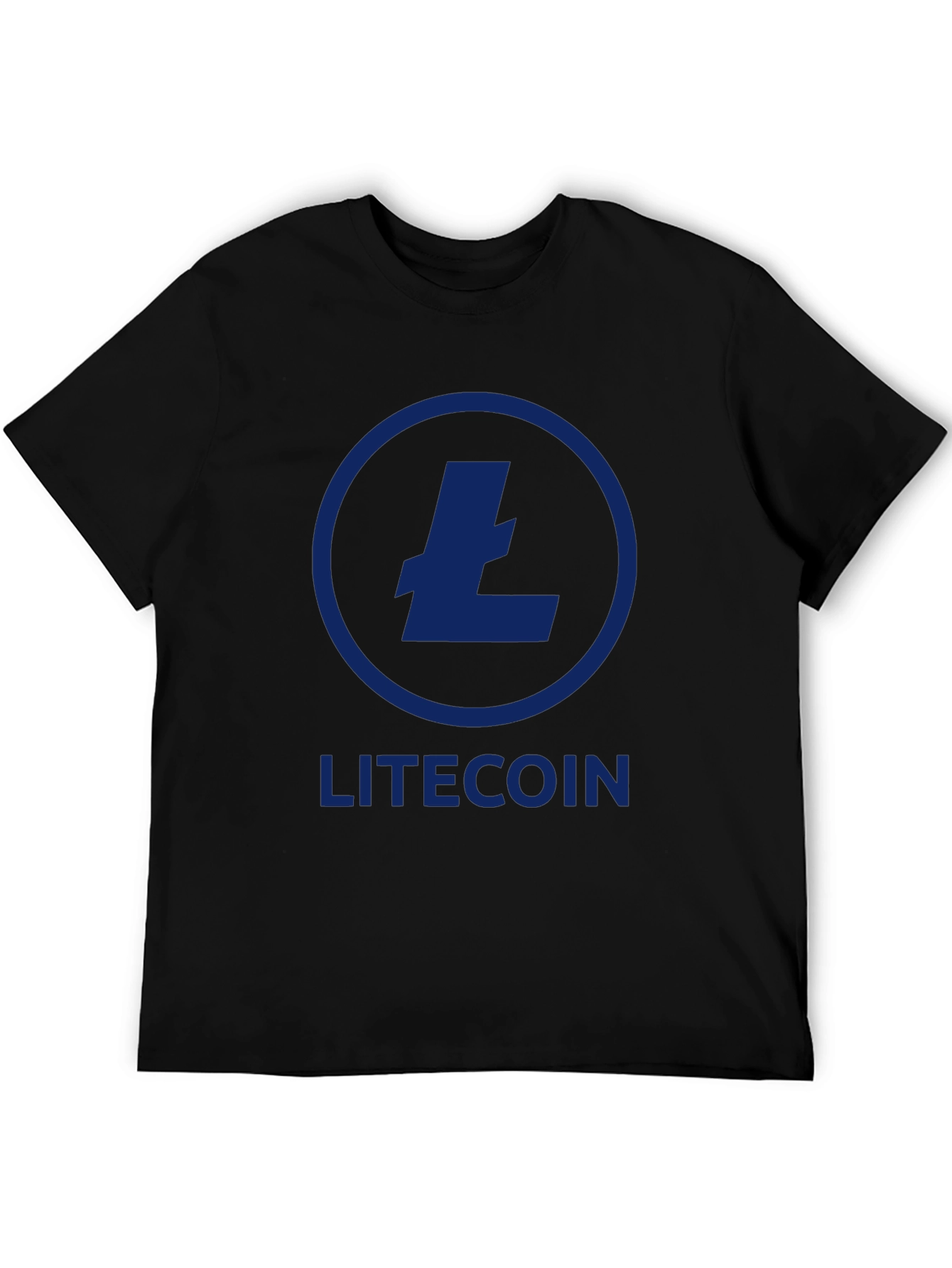 Litecoin Crypto T-Shirt - Black Round Neck Short Sleeve