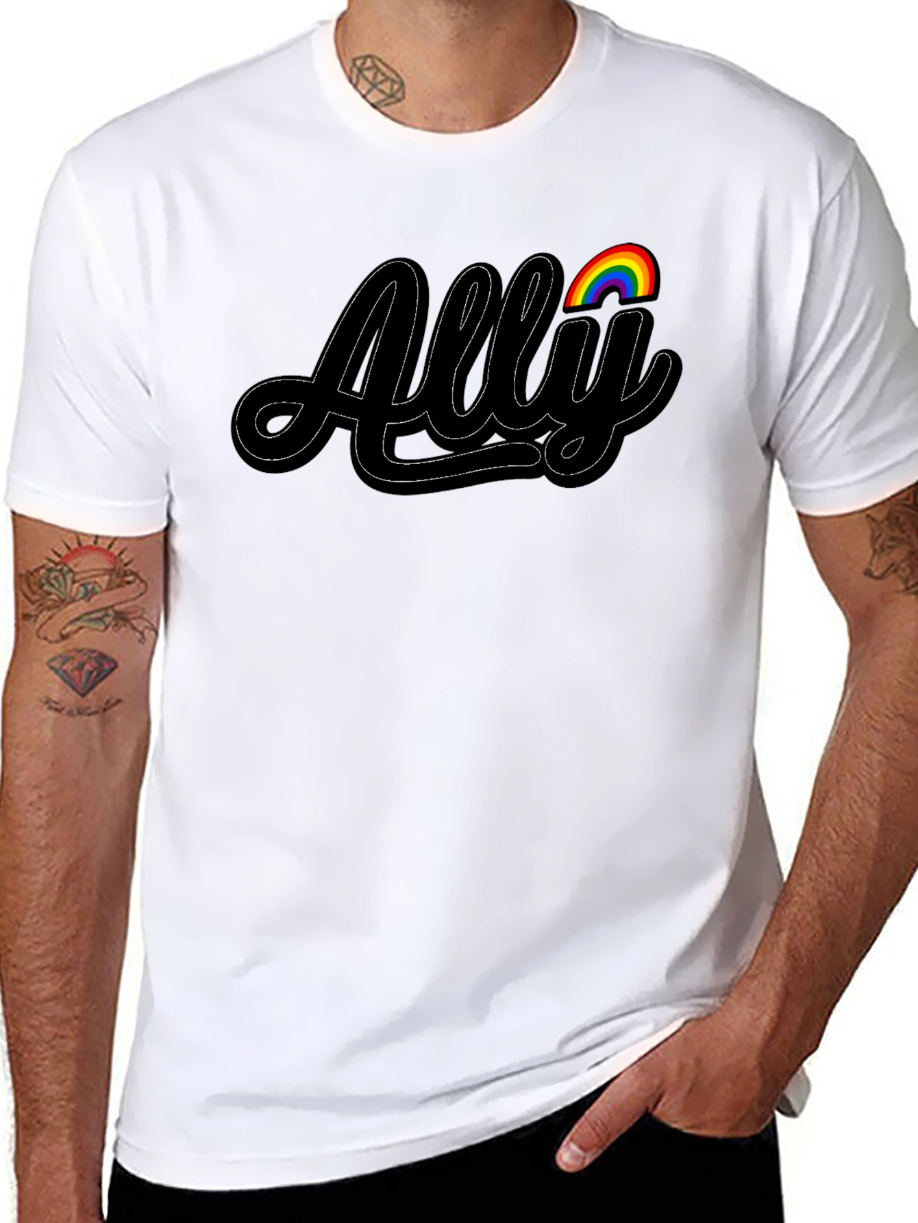 LGBTQ Ally T-Shirt - Black Pride Support