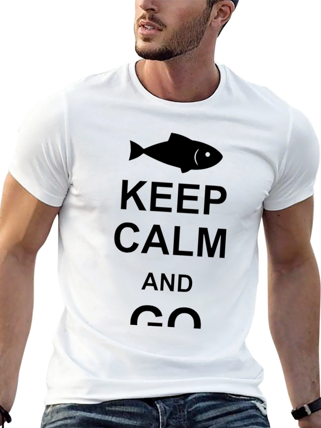 Keep Calm and Go Fishing Black T-Shirt