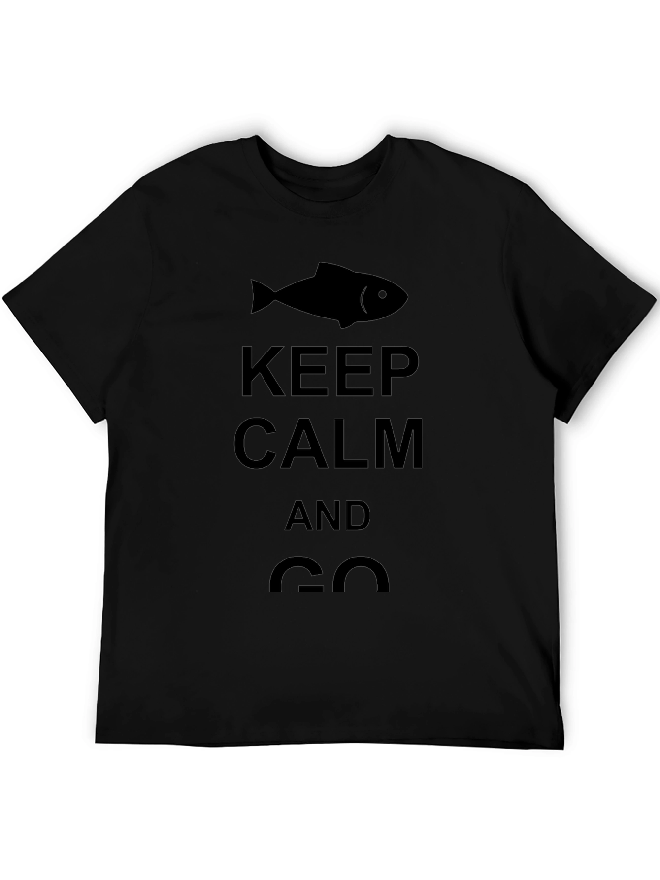 Keep Calm and Go Fishing Black T-Shirt
