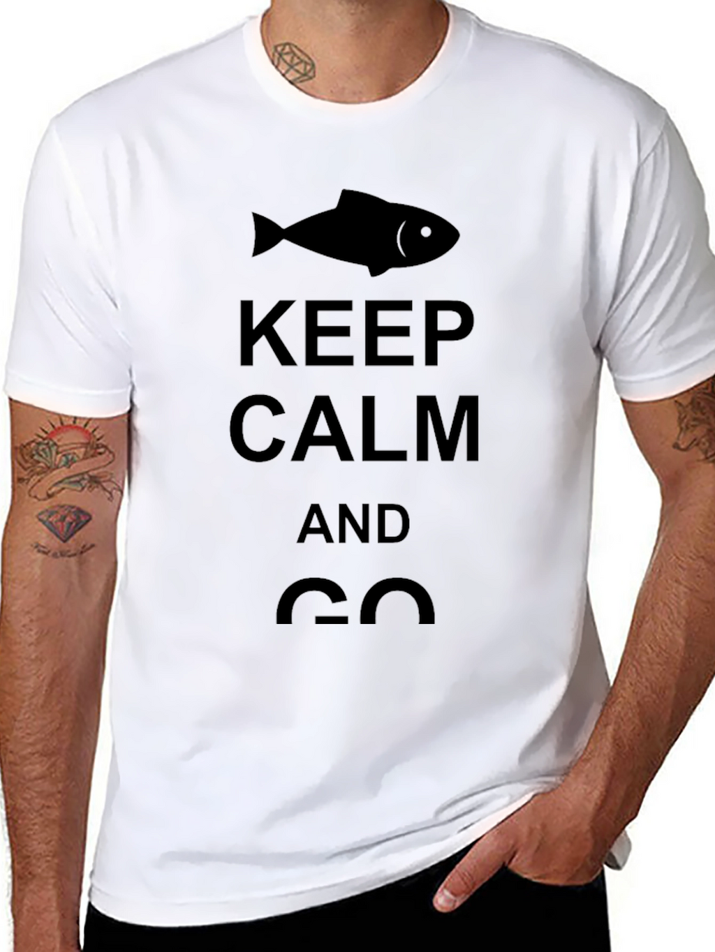 Keep Calm and Go Fishing Black T-Shirt
