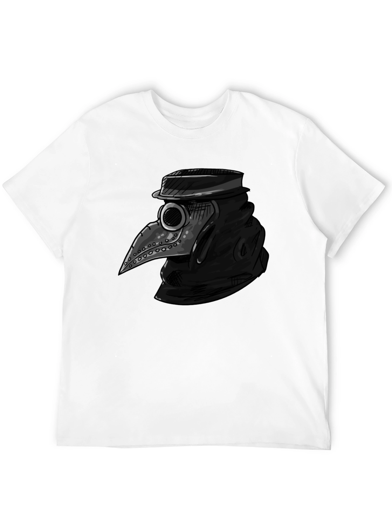 Plague Doctor Mask Graphic Tee - Dark Humor Novelty T-Shirt