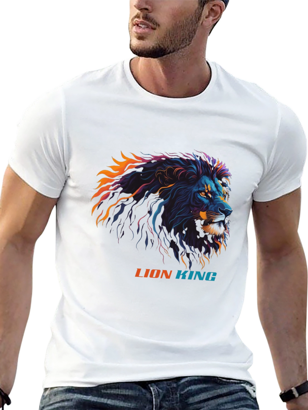 Lion King Graphic Print T-Shirt - Black