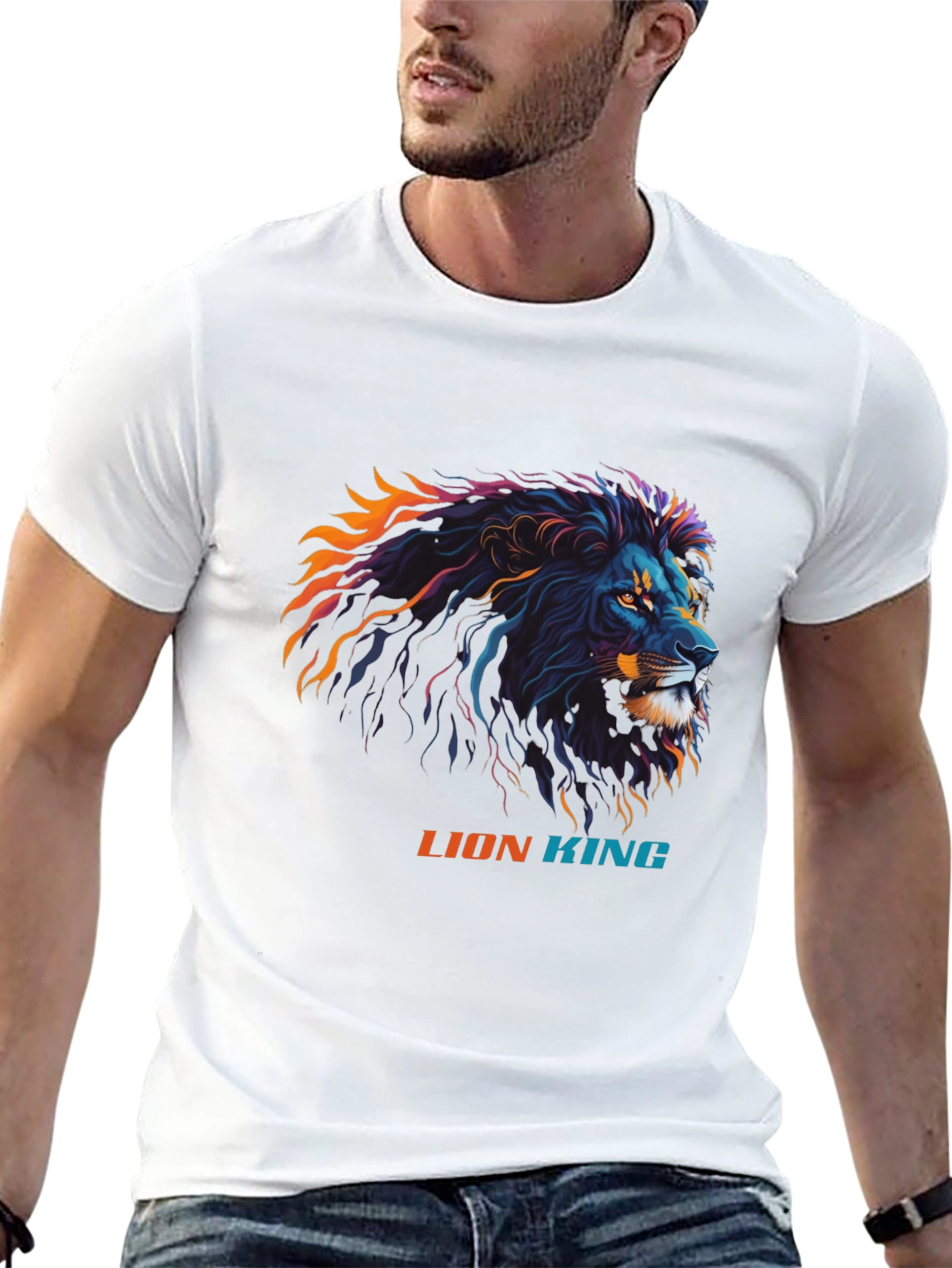 Lion King Graphic Print T-Shirt - Black